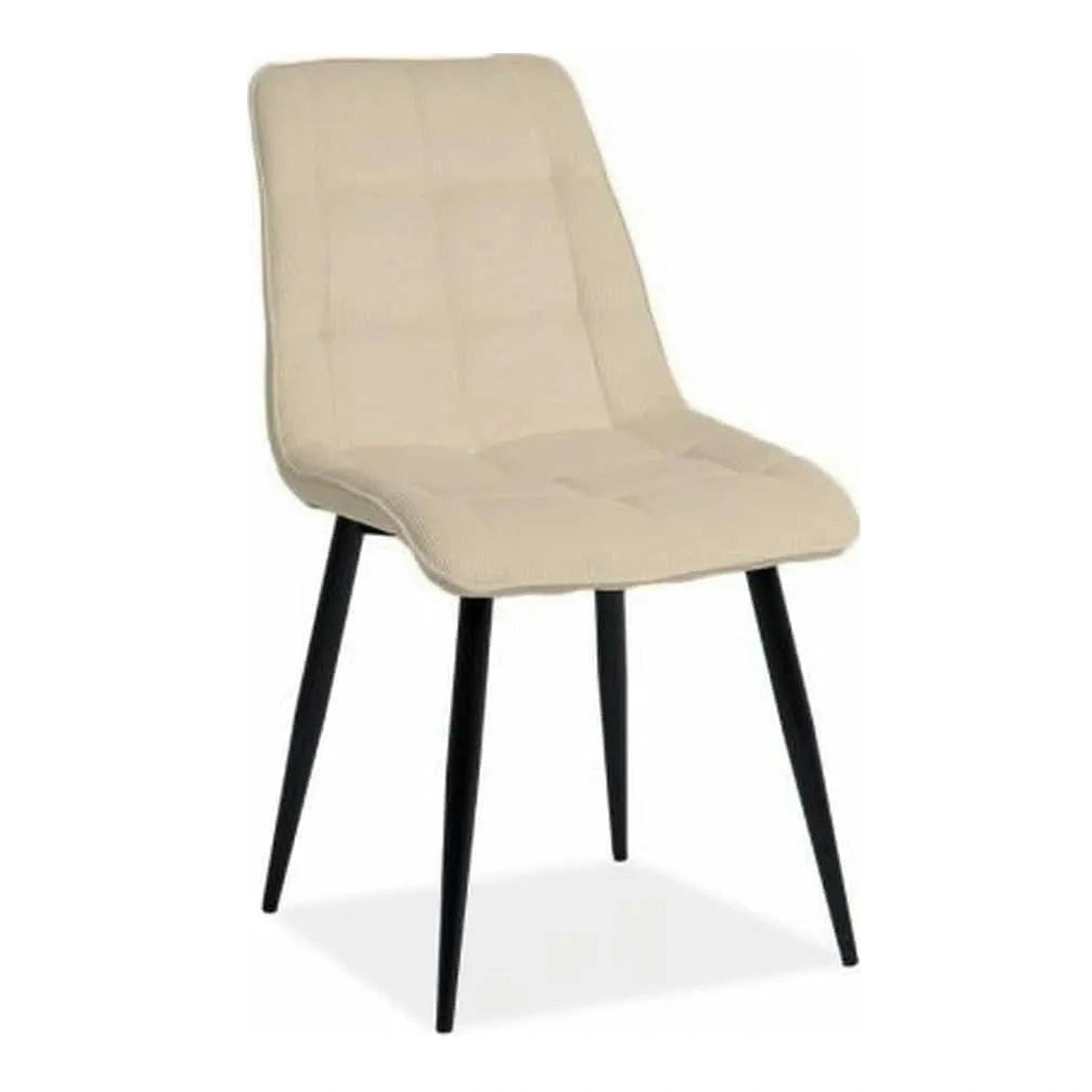 Scaun CHIC crem/negru, stofa/metal, 50x43x88 cm