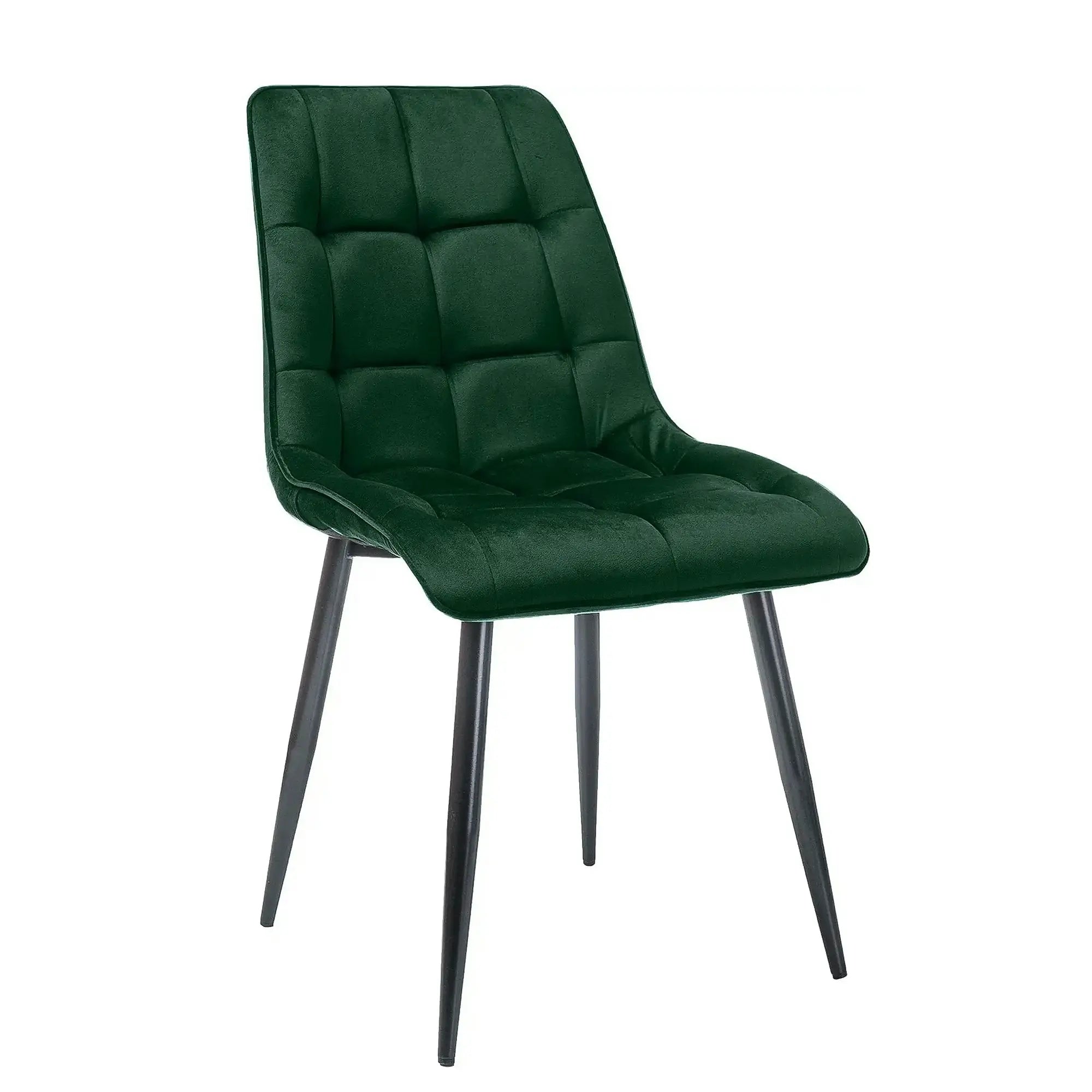 Scaun CHIC, verde/negru, stofa catifelata/metal, 50x43x88 cm