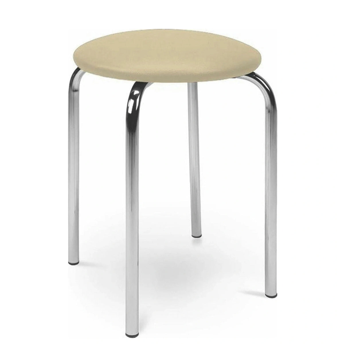 Scaun CHICO, bej/crom, piele ecologica/otel, 41x48 cm