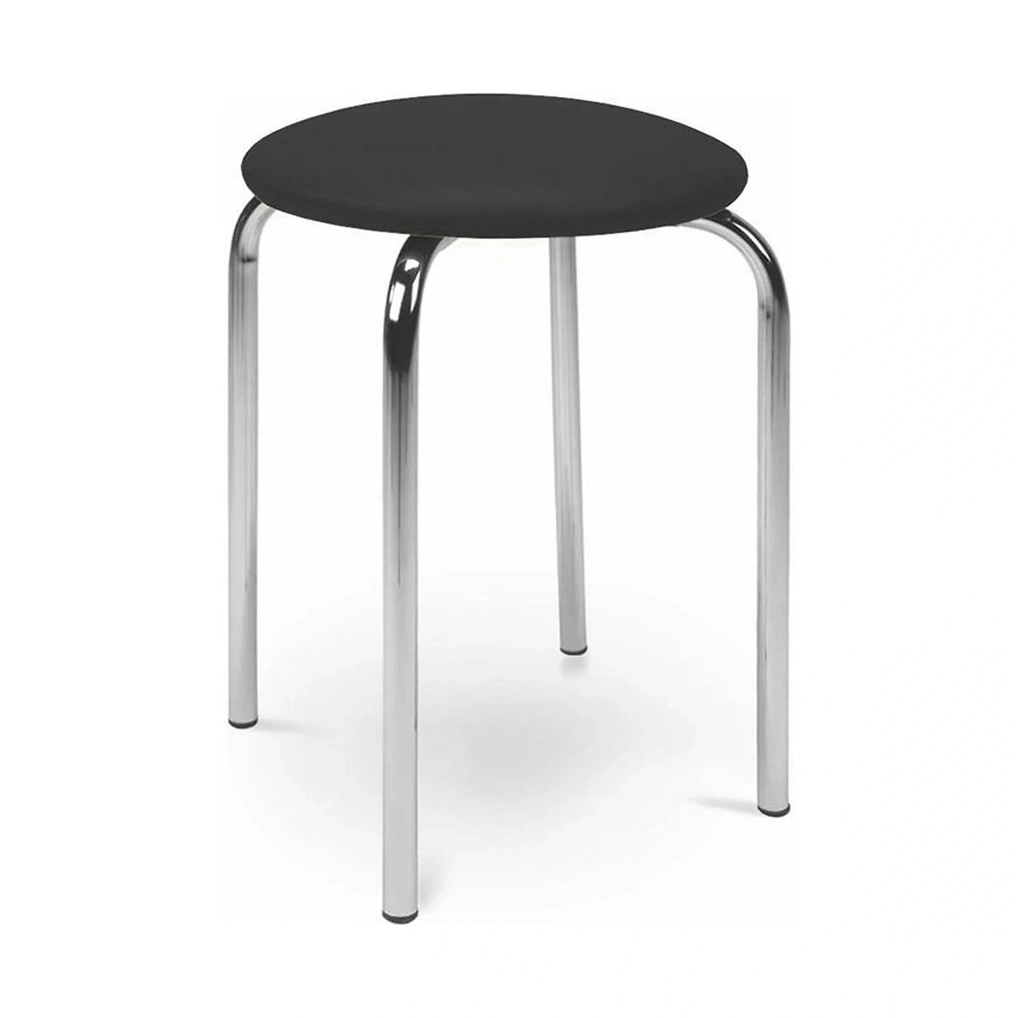 Scaun CHICO, negru/crom, piele ecologica/otel, 41x44 cm