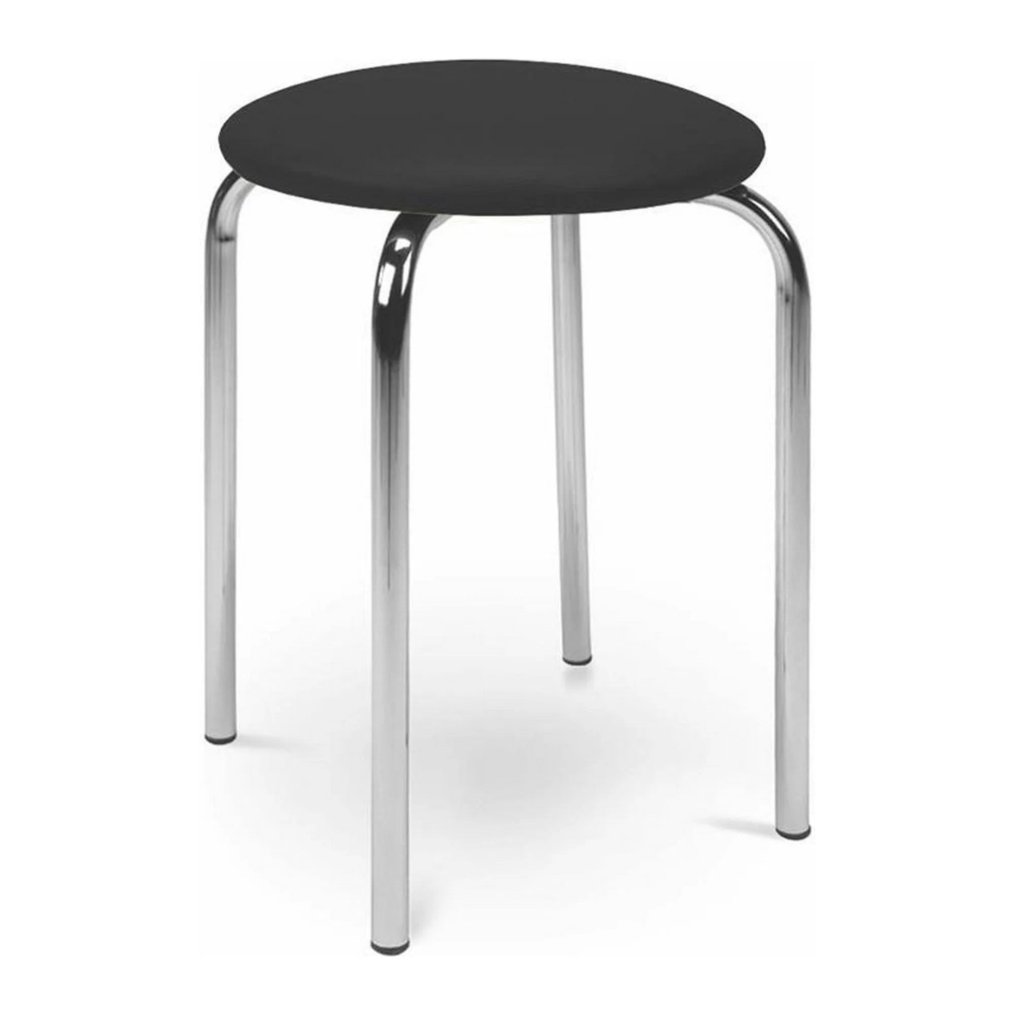 Scaun CHICO, negru/crom, piele ecologica/otel, 41x48 cm