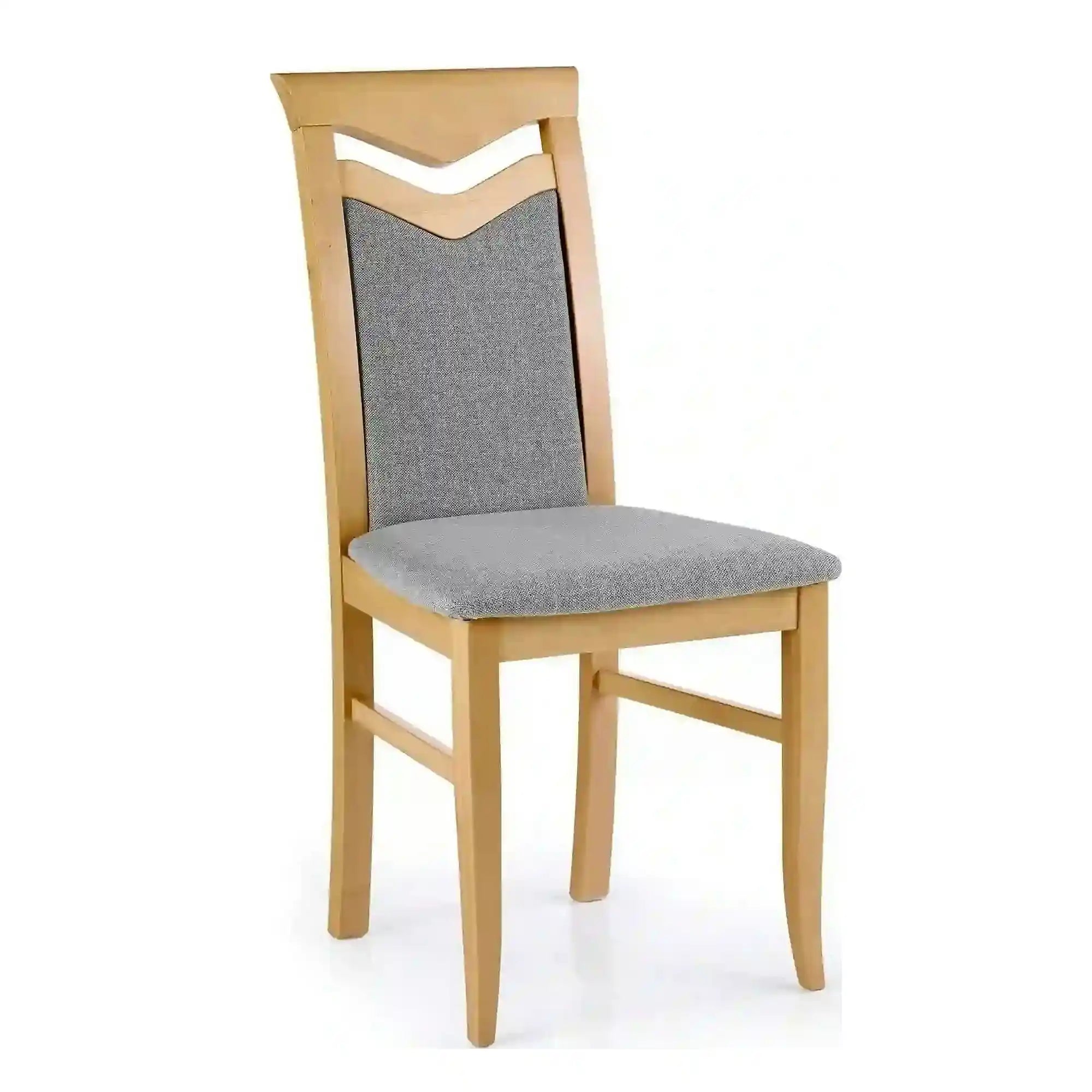 Scaun CITRONE, gri/stejar honey, stofa clasica/lemn de fag, 44X53X96 CM