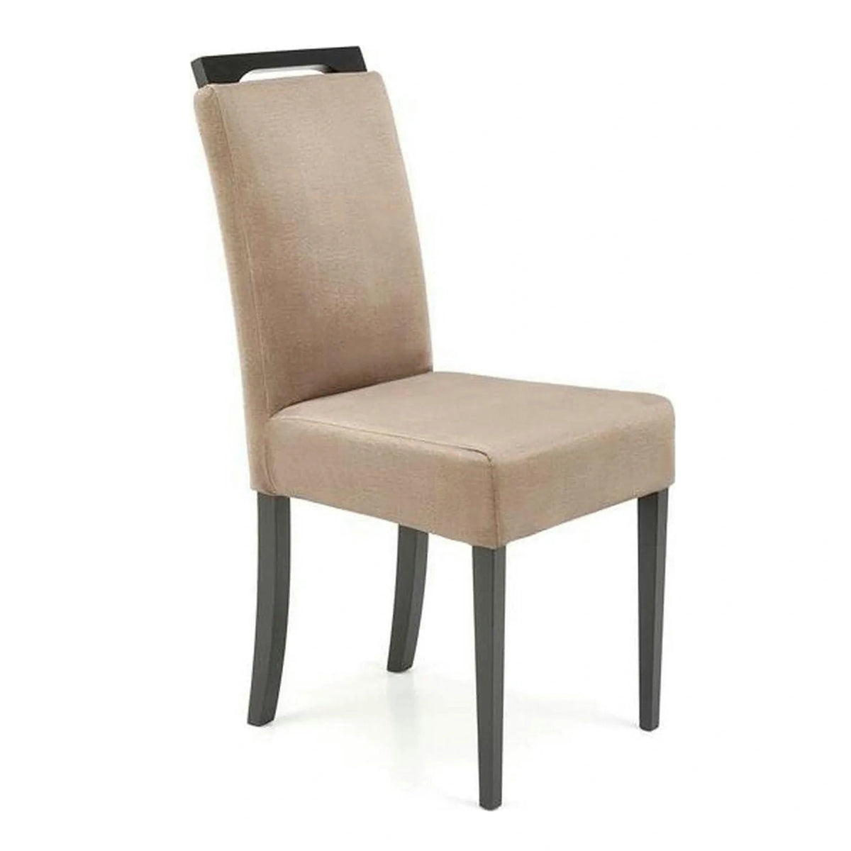 Scaun CLARION 2, bej/negru, stofa catifelata/lemn, 42x58x97 cm