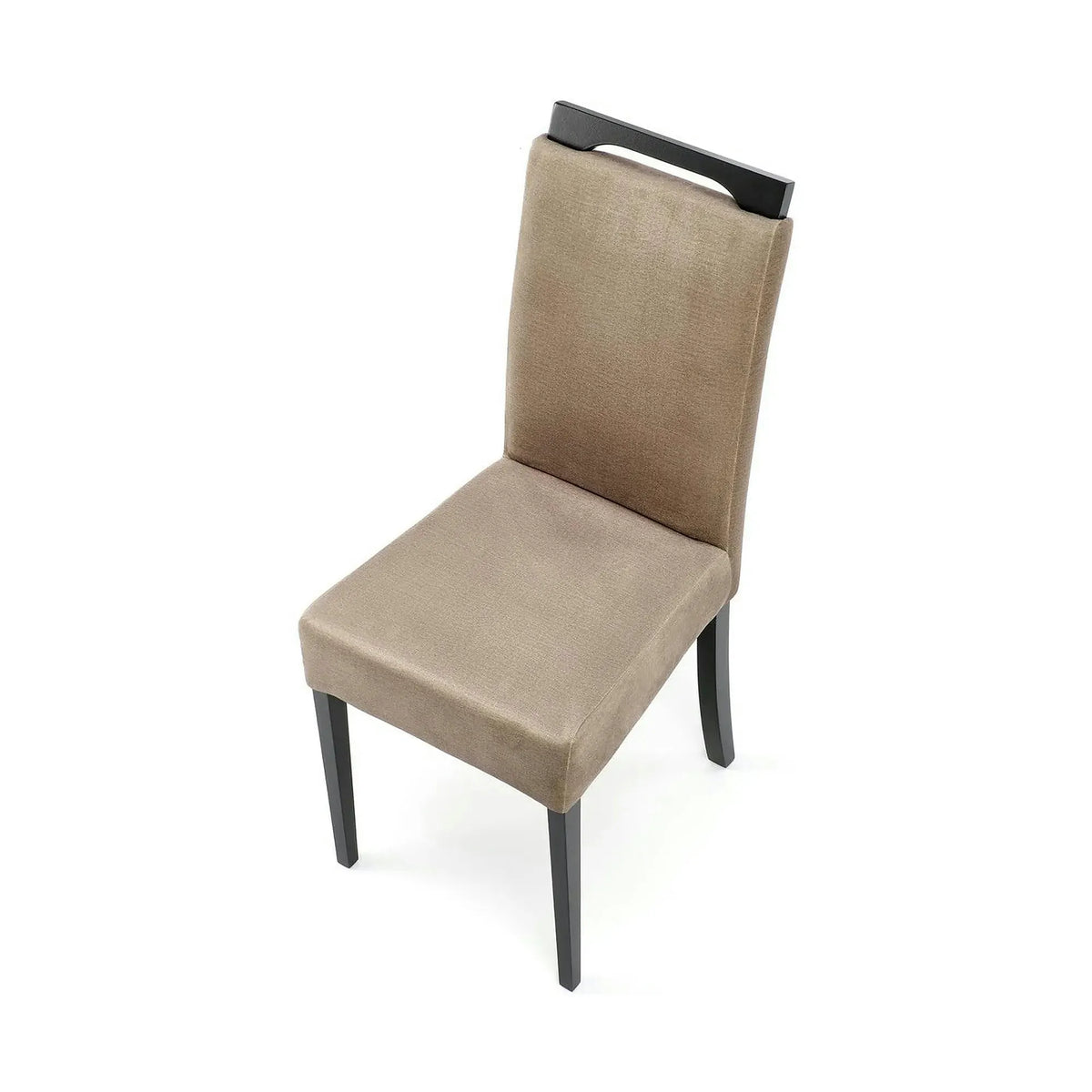 Scaun CLARION 2, bej/negru, stofa catifelata/lemn, 42x58x97 cm