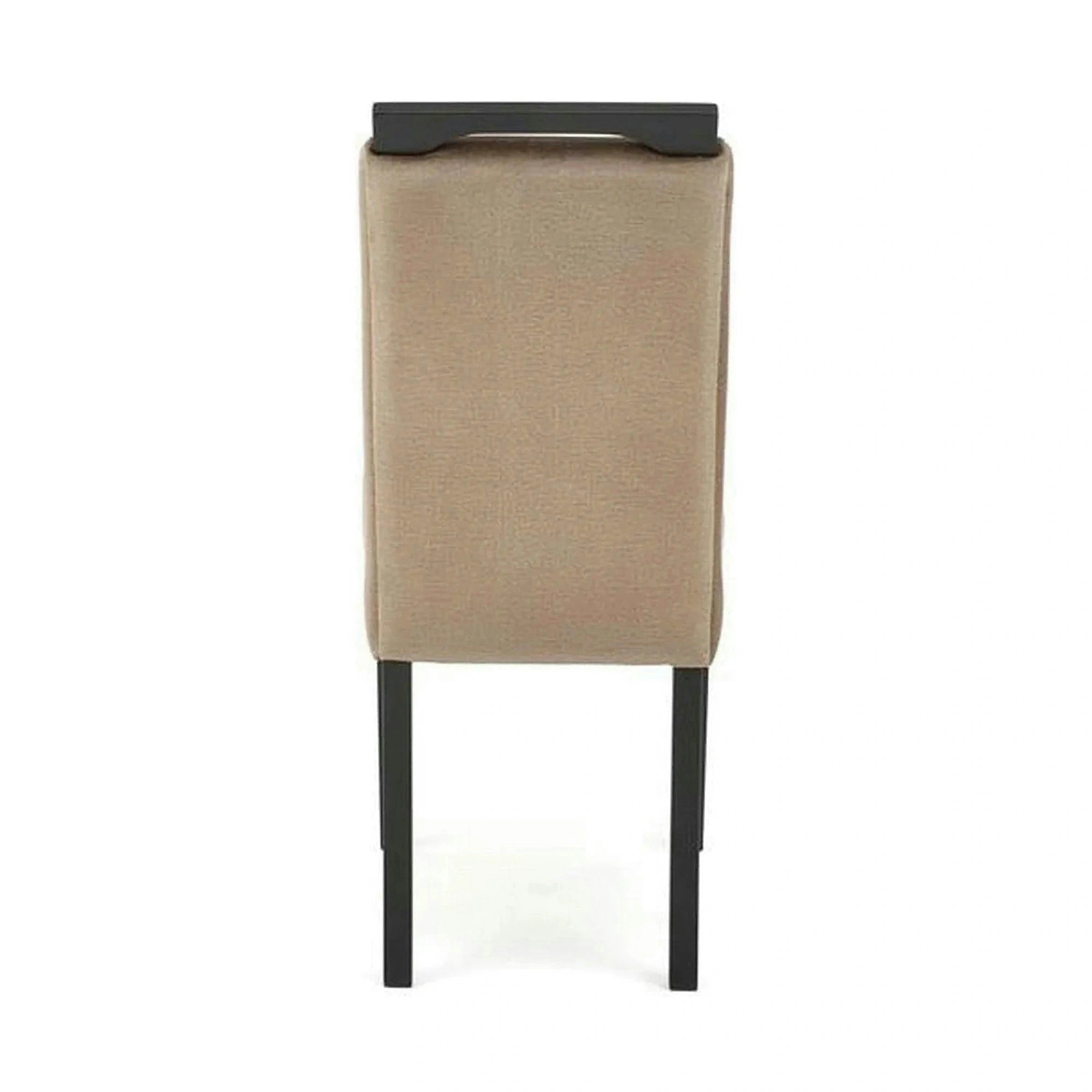 Scaun CLARION 2, bej/negru, stofa catifelata/lemn, 42x58x97 cm