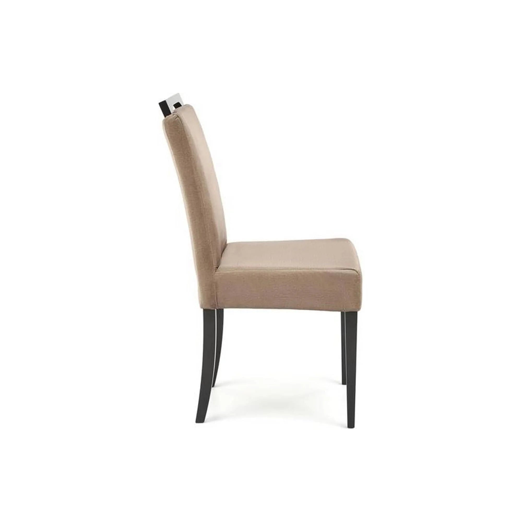 Scaun CLARION 2, bej/negru, stofa catifelata/lemn, 42x58x97 cm