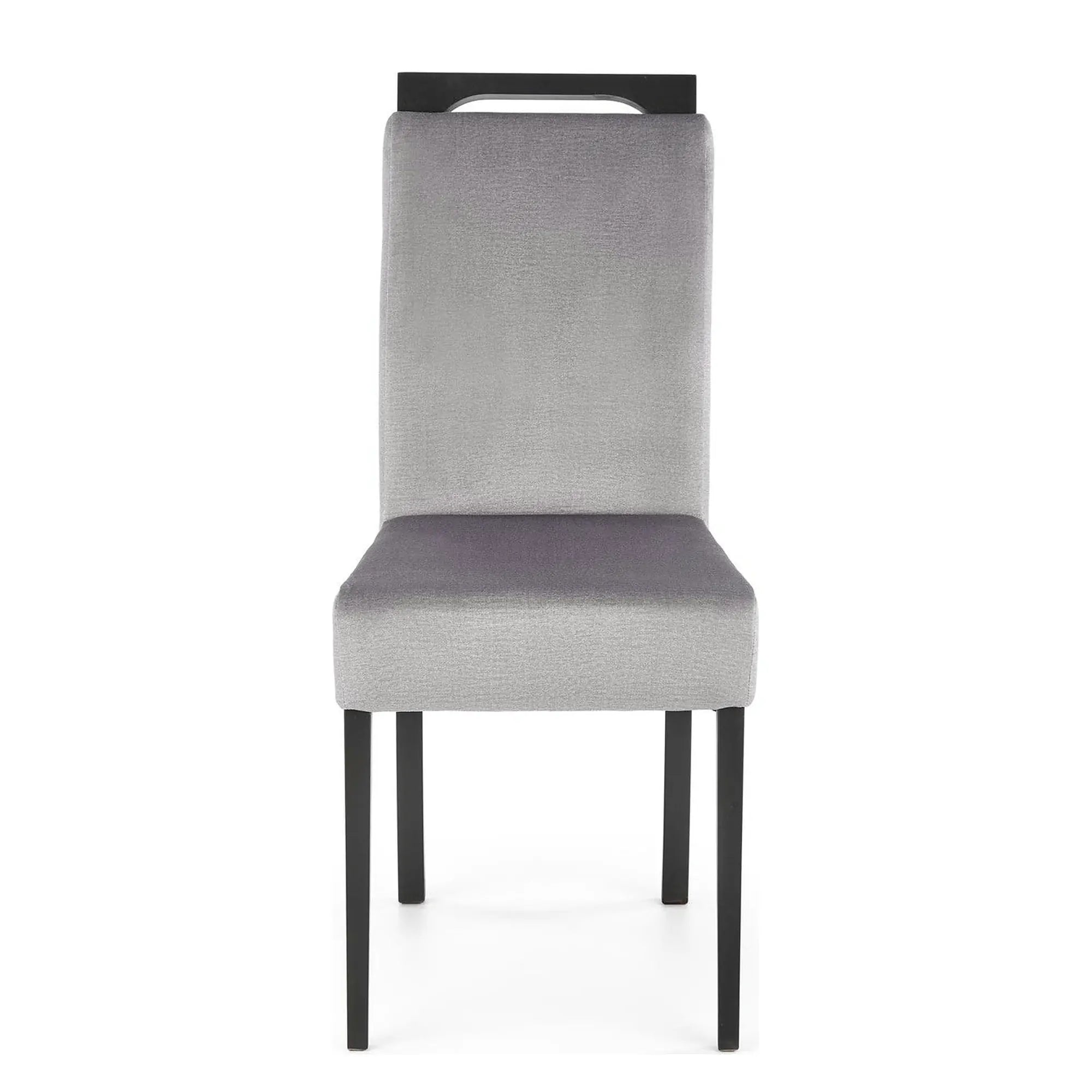 Scaun CLARION 2, gri/negru, stofa catifelata/lemn, 42x58x97 cm