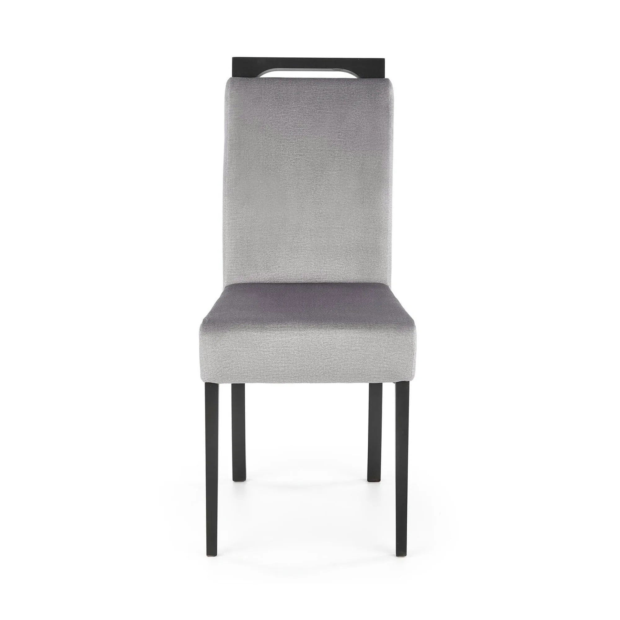 Scaun CLARION 2, gri/negru, stofa catifelata/lemn, 42x58x97 cm