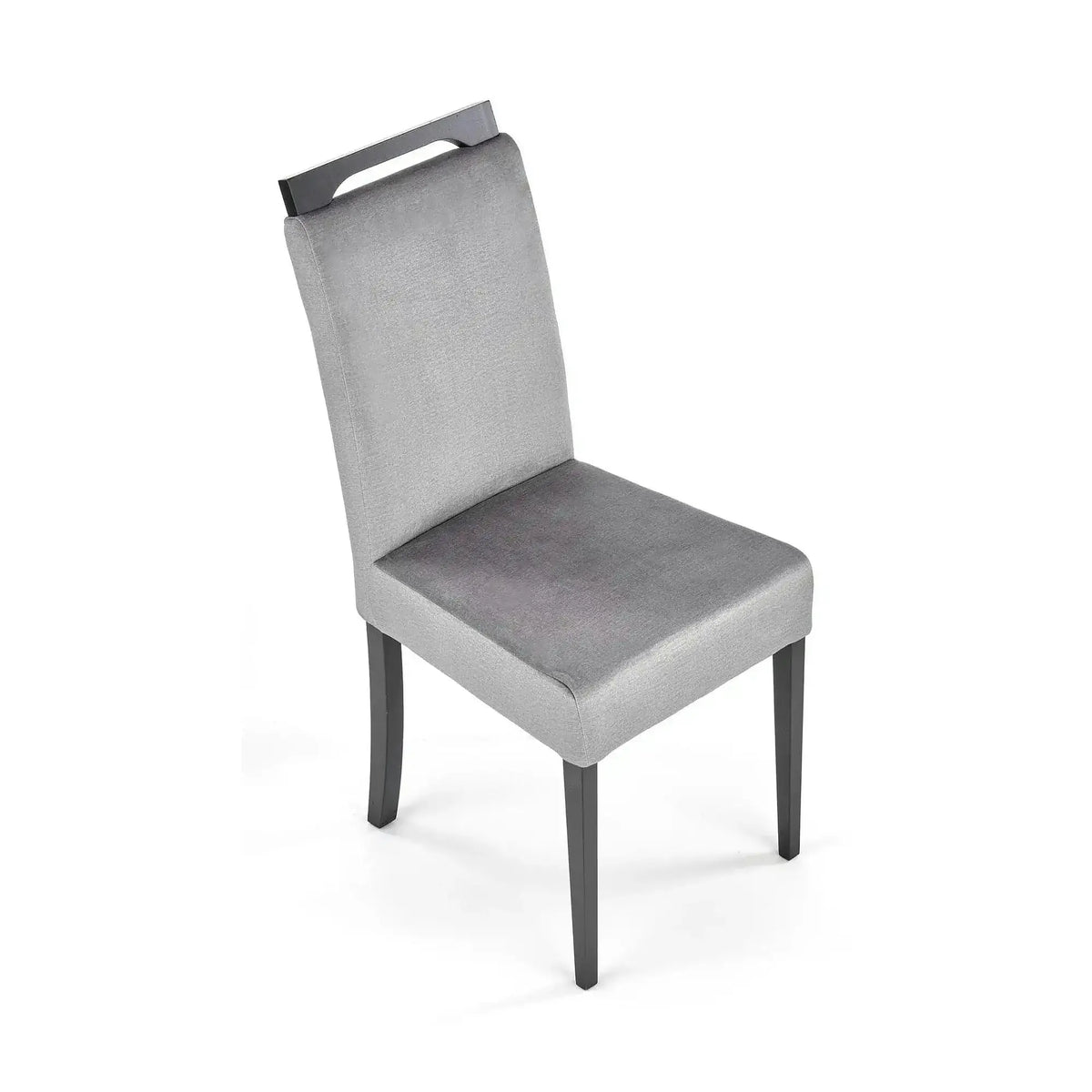 Scaun CLARION 2, gri/negru, stofa catifelata/lemn, 42x58x97 cm