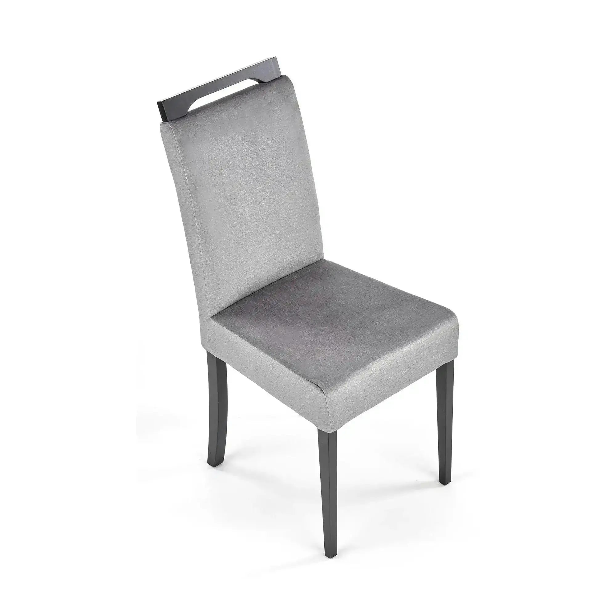 Scaun CLARION 2, gri/negru, stofa catifelata/lemn, 42x58x97 cm