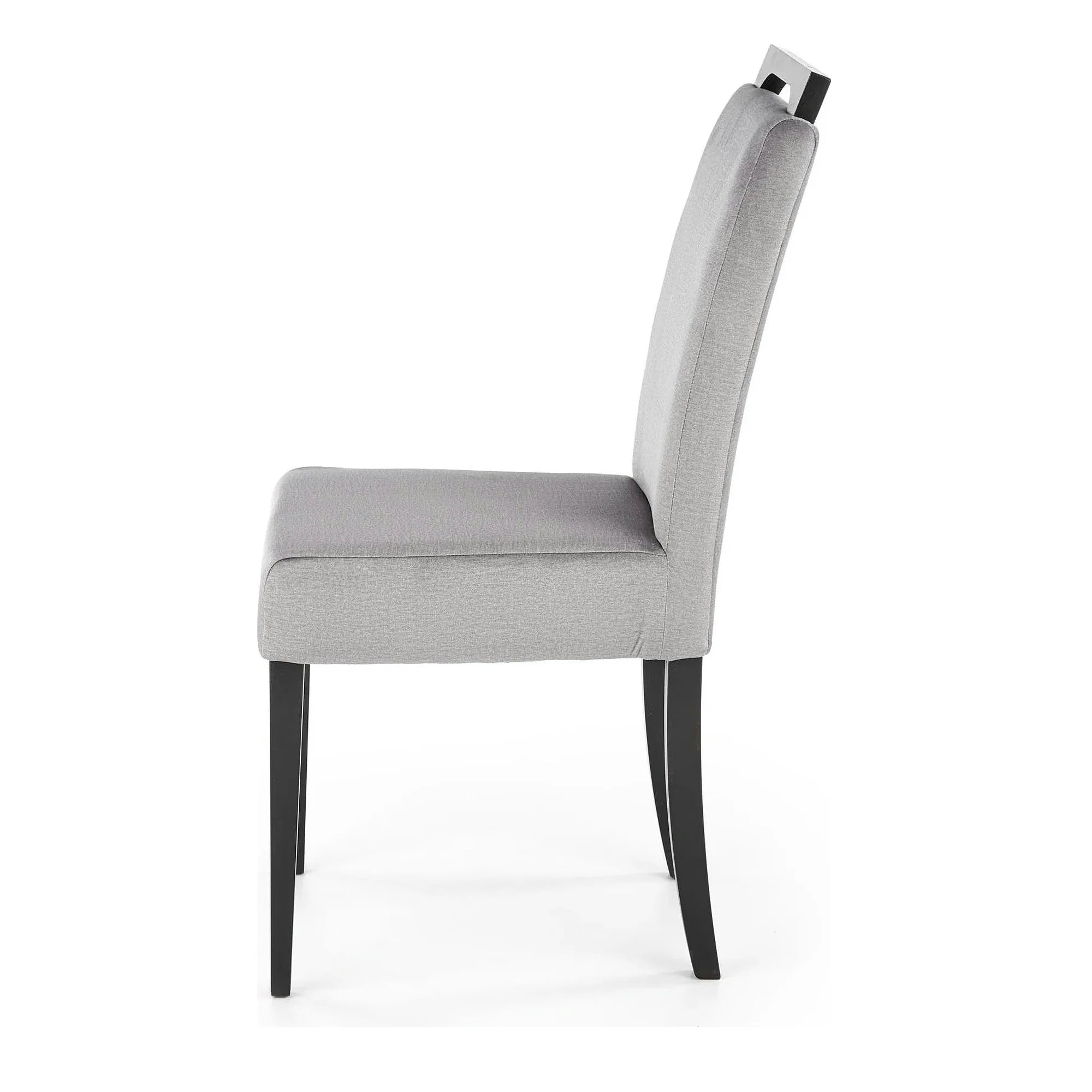 Scaun CLARION 2, gri/negru, stofa catifelata/lemn, 42x58x97 cm