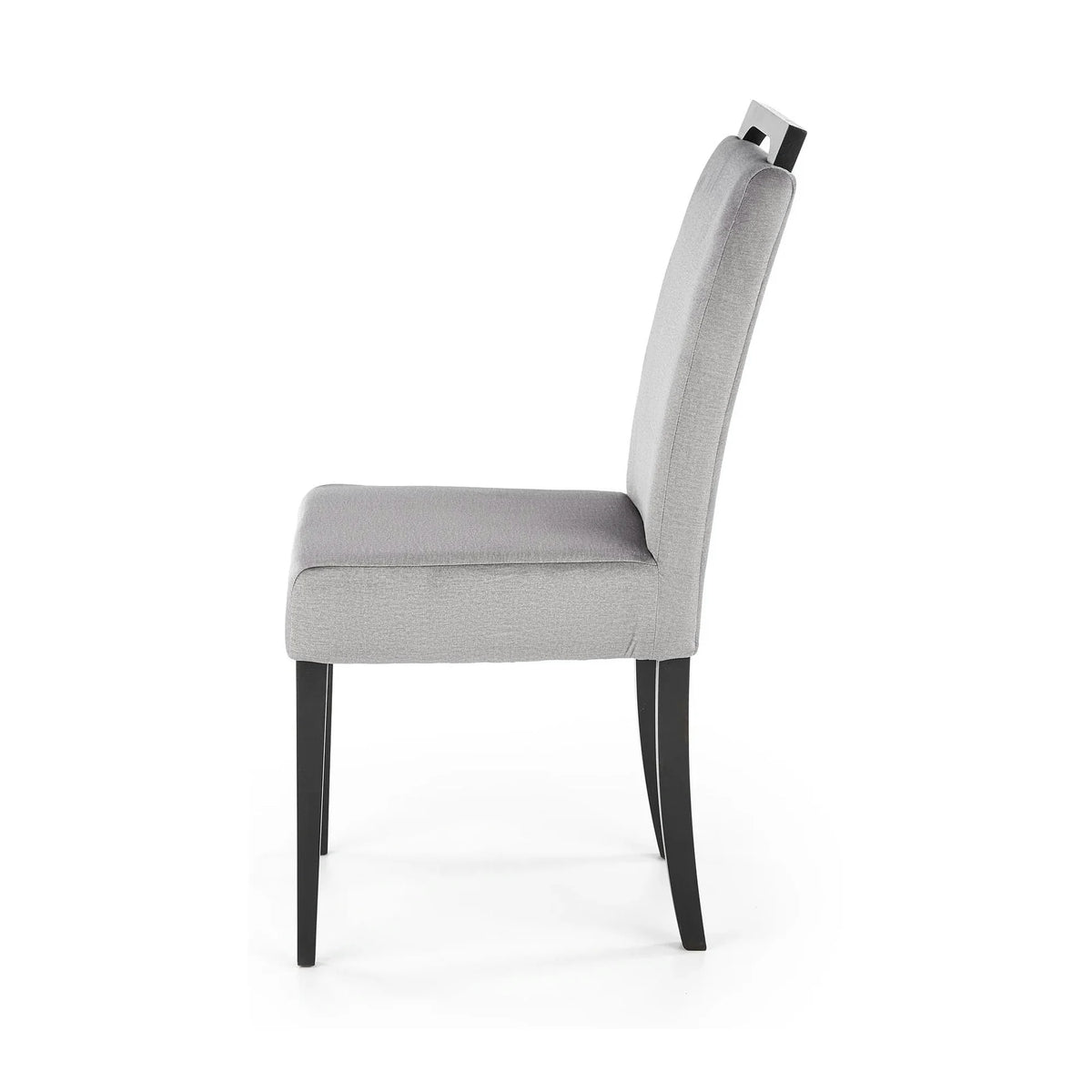 Scaun CLARION 2, gri/negru, stofa catifelata/lemn, 42x58x97 cm