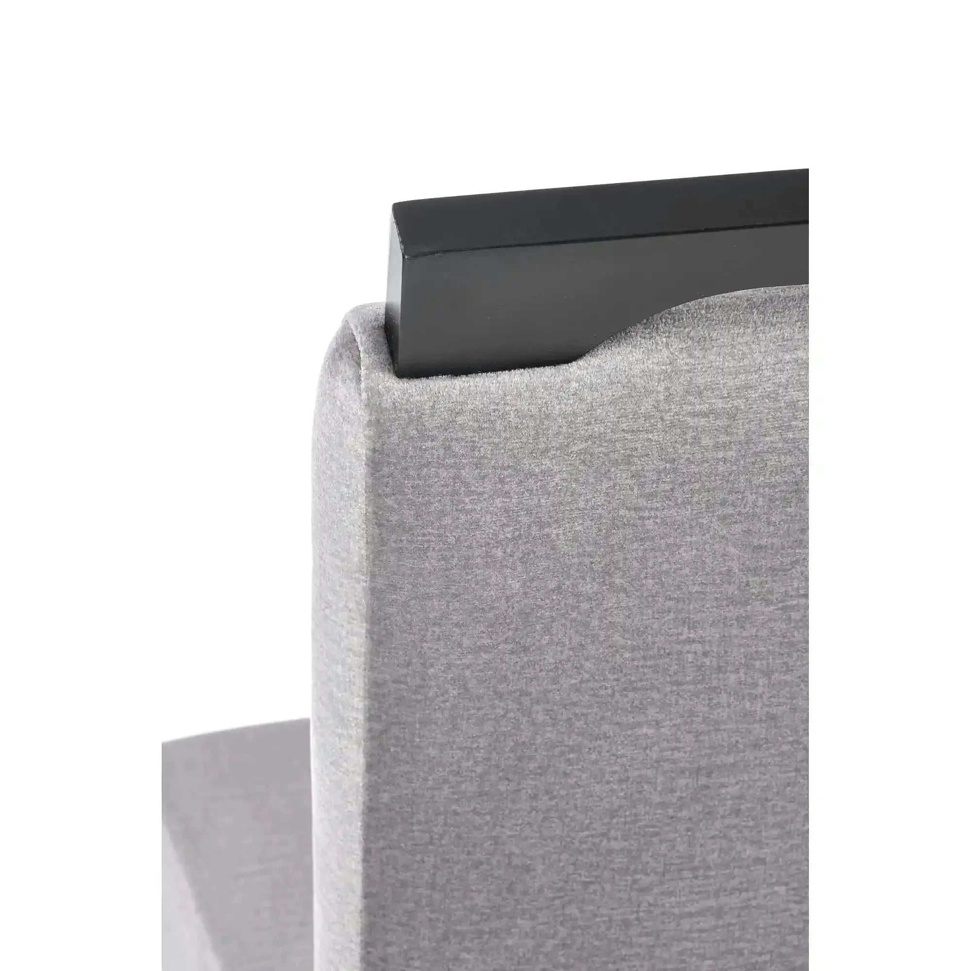 Scaun CLARION 2, gri/negru, stofa catifelata/lemn, 42x58x97 cm