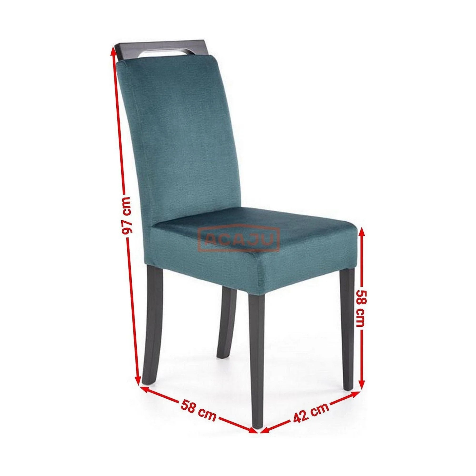 Scaun CLARION 2, negru/turcoaz, 42X58X97 cm