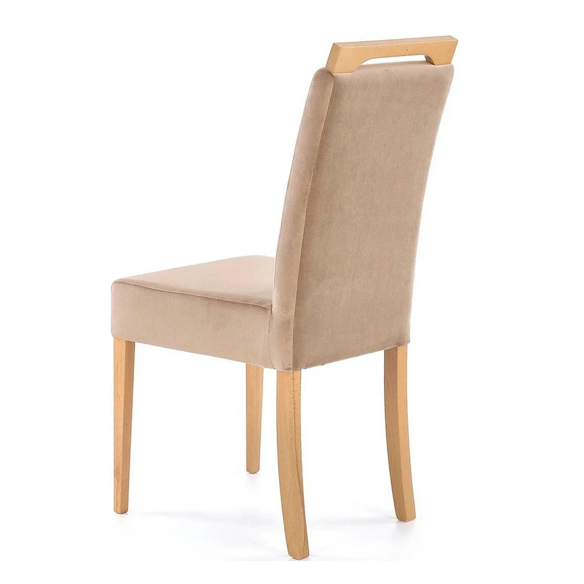 Scaun CLARION, maro/stejar, stofa catifelata/lemn, 42x58x97 cm
