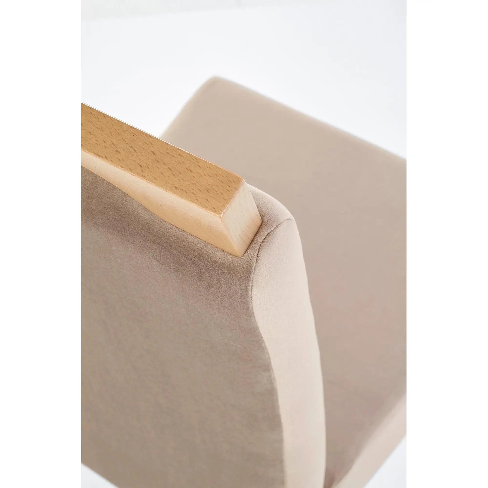 Scaun CLARION, maro/stejar, stofa catifelata/lemn, 42x58x97 cm