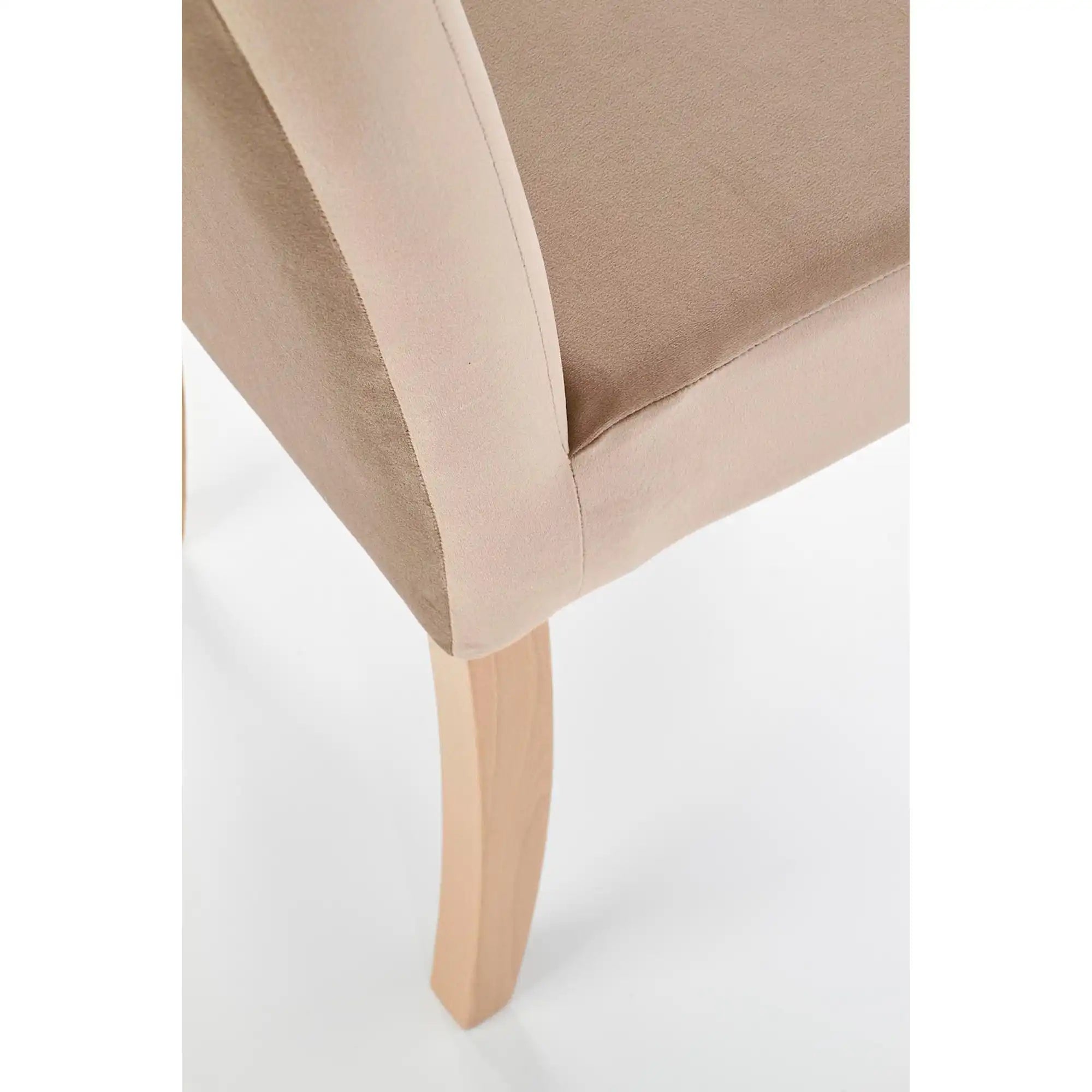 Scaun CLARION, maro/stejar, stofa catifelata/lemn, 42x58x97 cm