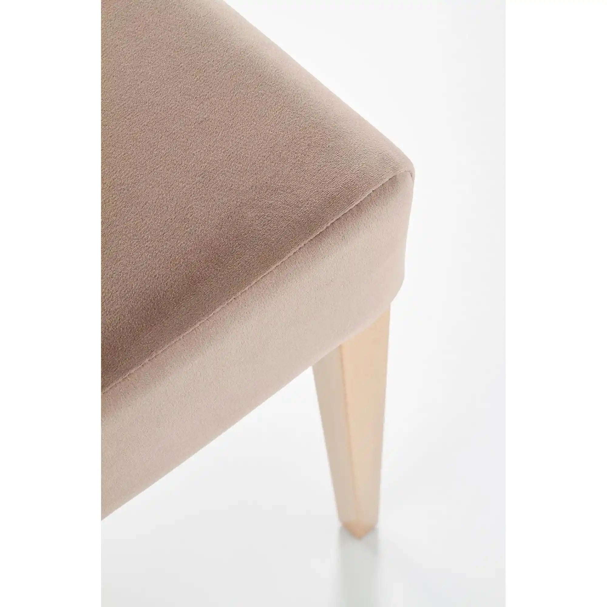 Scaun CLARION, maro/stejar, stofa catifelata/lemn, 42x58x97 cm