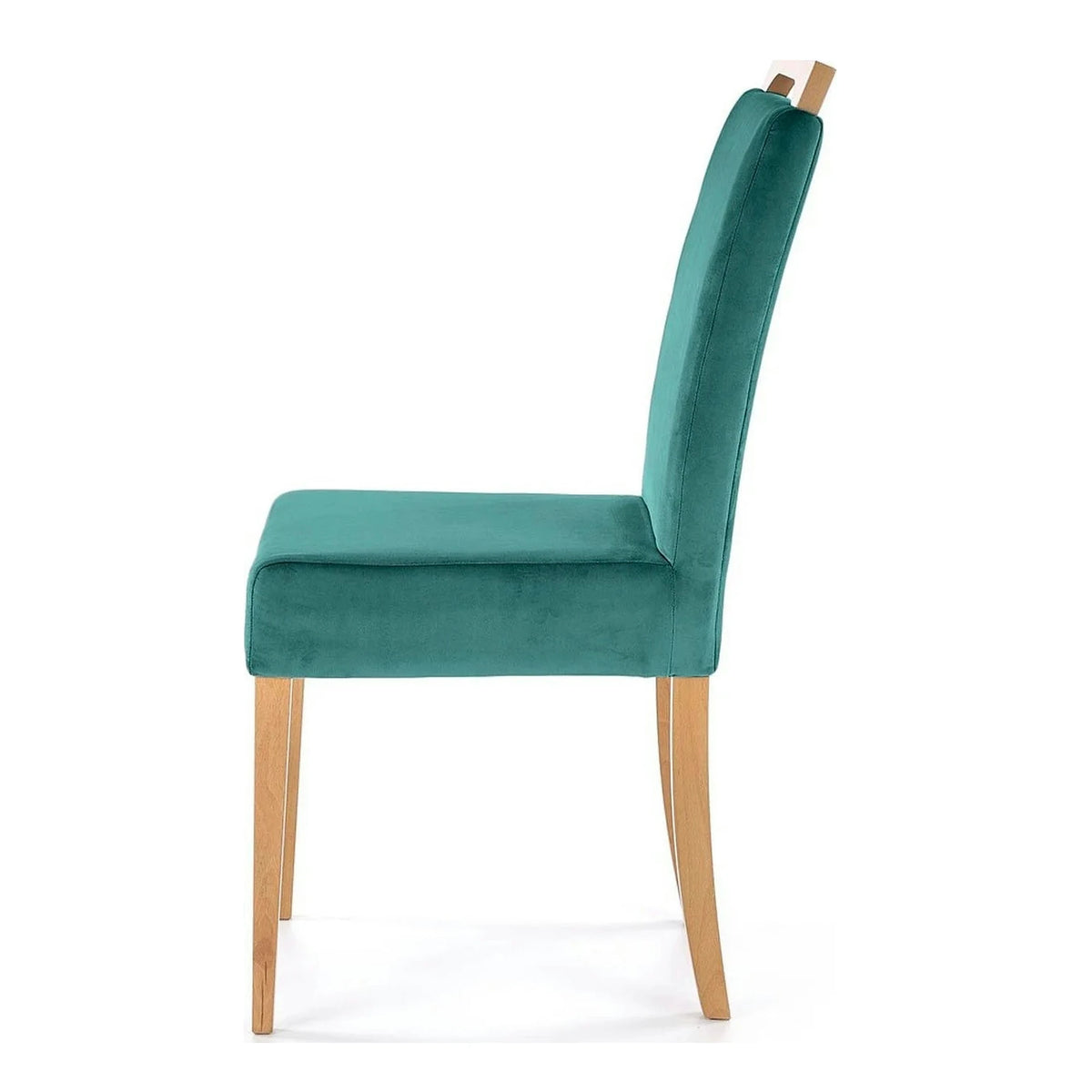 Scaun CLARION, verde/stejar, stofa catifelata/lemn, 42x58x97 cm