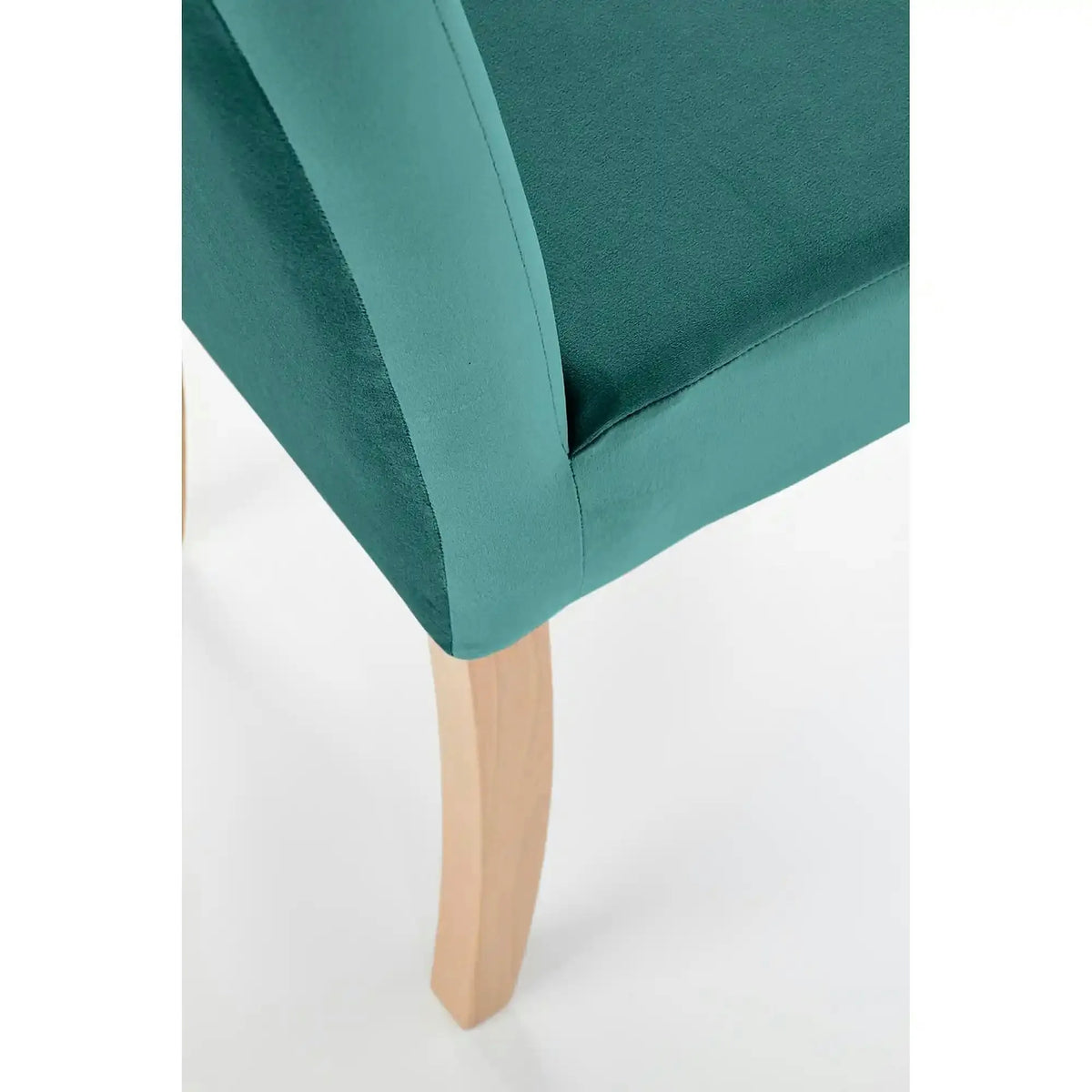 Scaun CLARION, verde/stejar, stofa catifelata/lemn, 42x58x97 cm