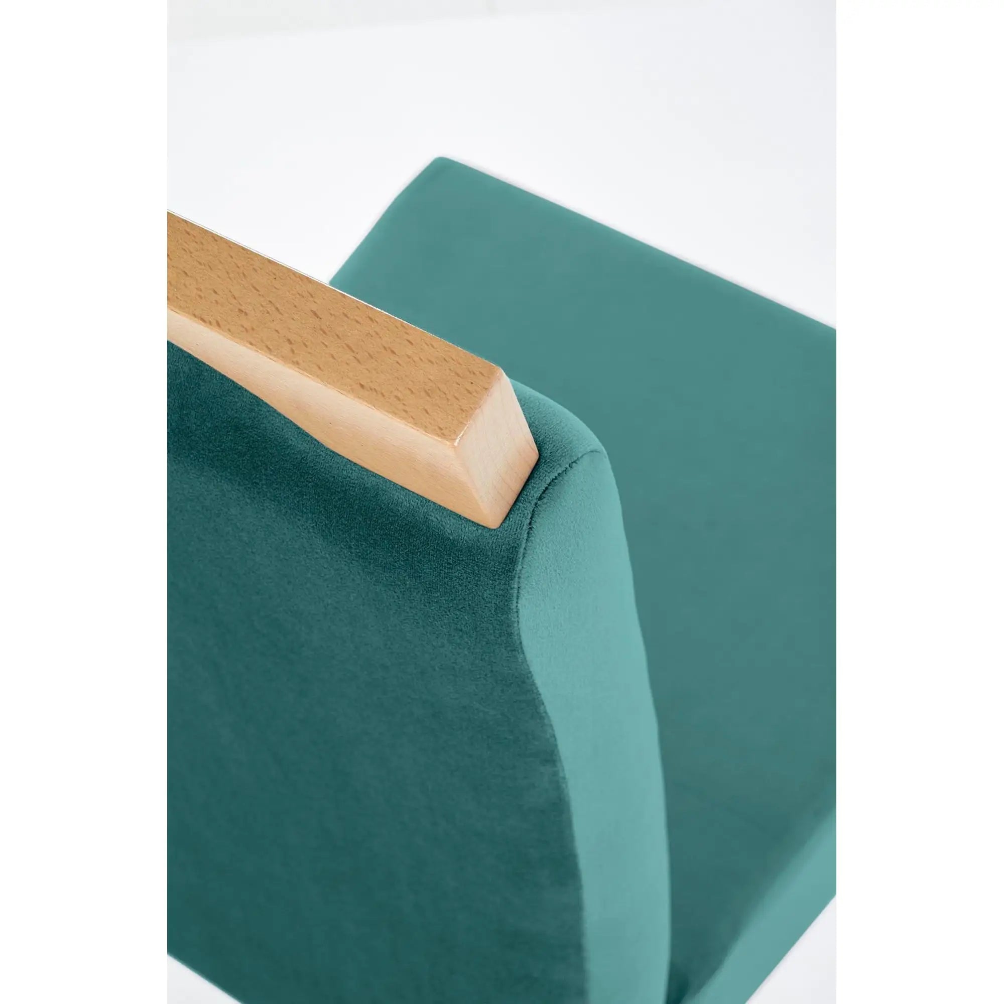 Scaun CLARION, verde/stejar, stofa catifelata/lemn, 42x58x97 cm