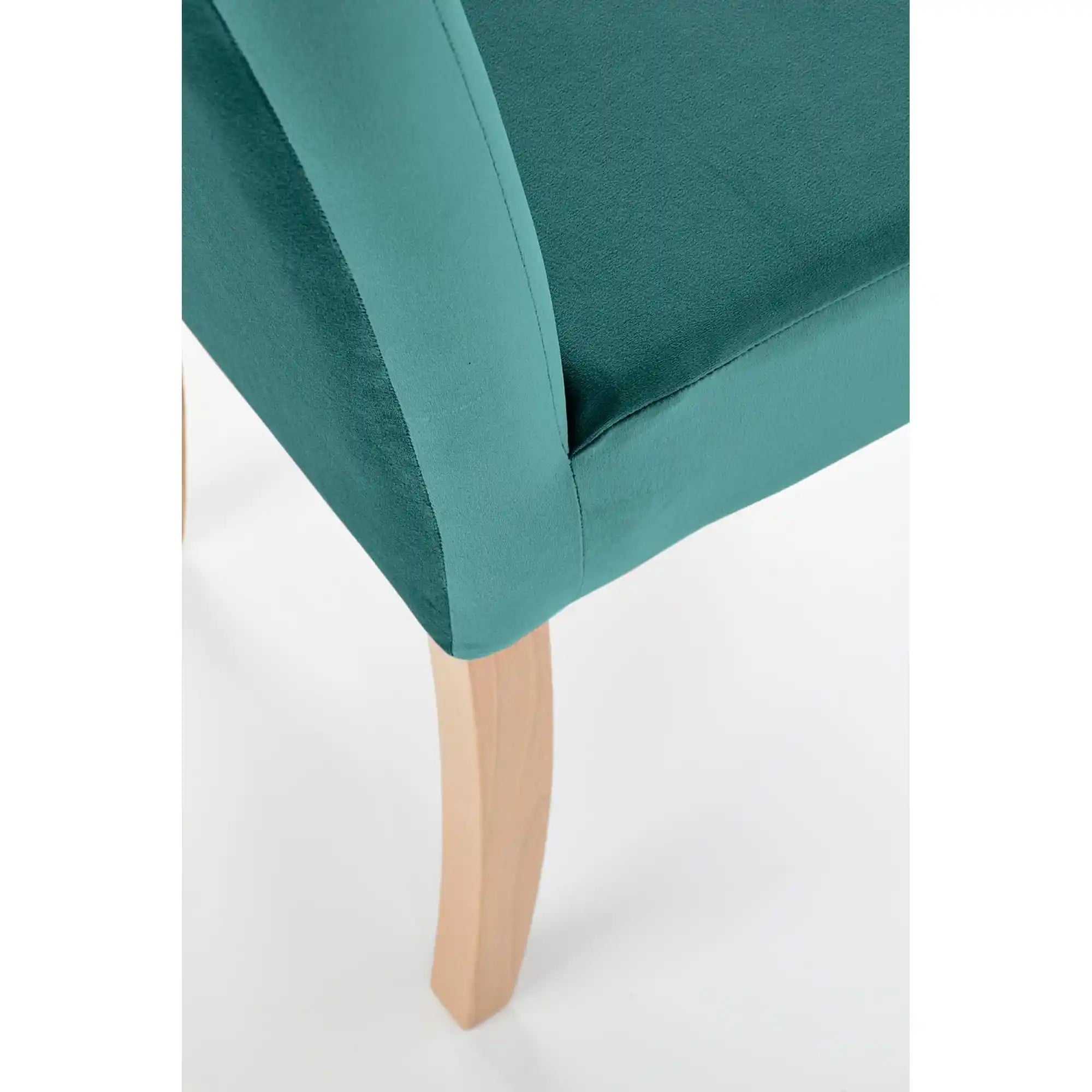 Scaun CLARION, verde/stejar, stofa catifelata/lemn, 42x58x97 cm