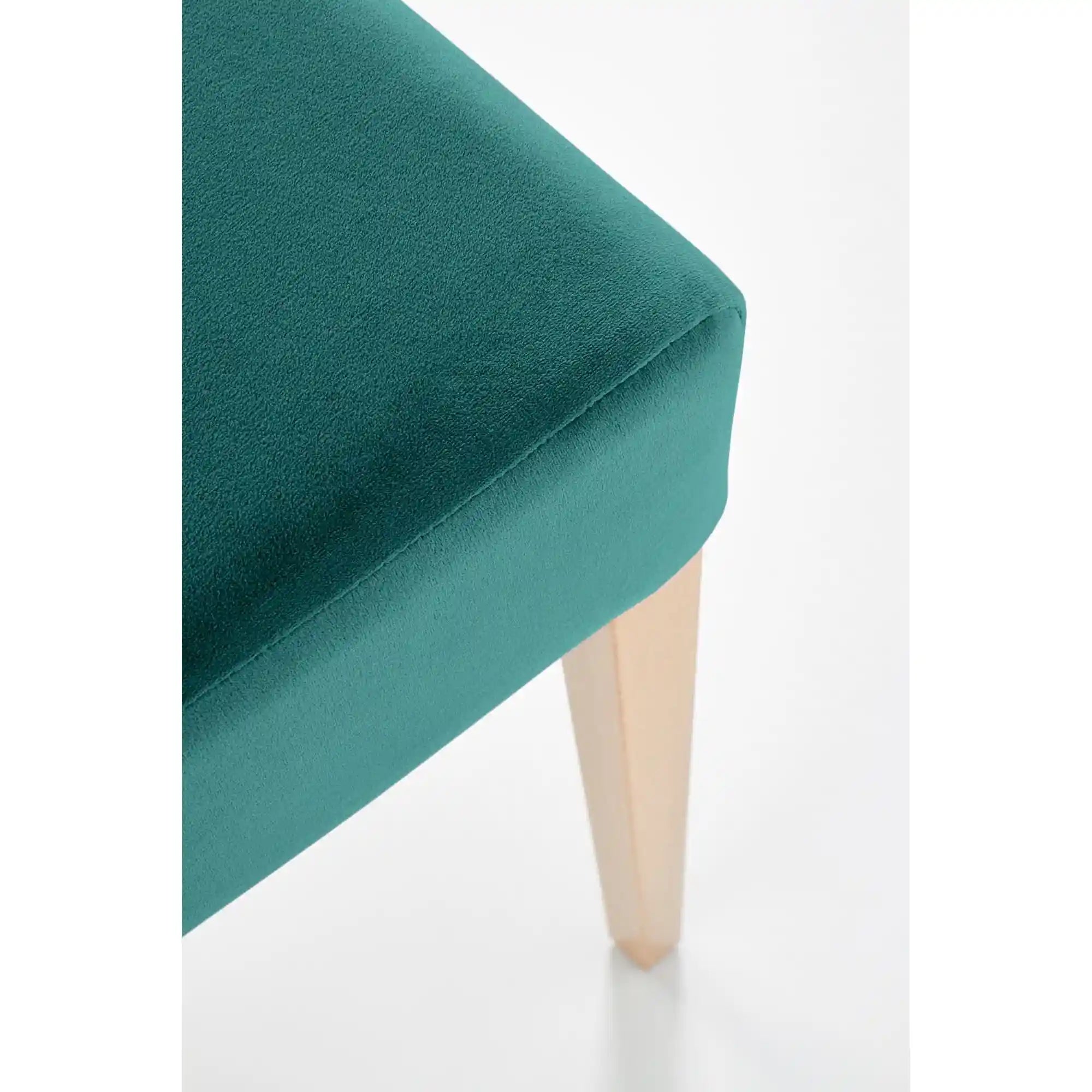 Scaun CLARION, verde/stejar, stofa catifelata/lemn, 42x58x97 cm