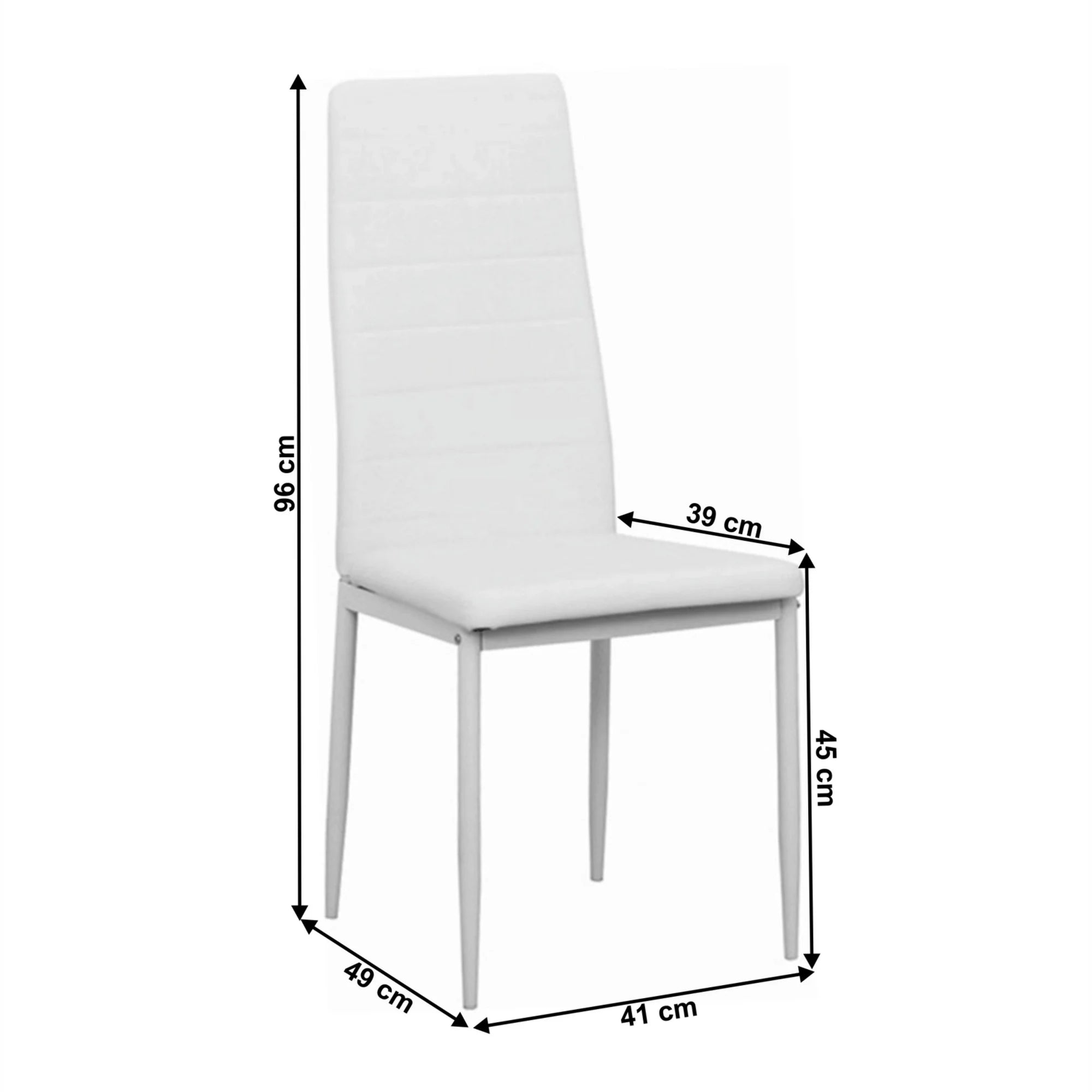 Scaun COLETA NOVA, alb, piele ecologica/metal, 41x49x96 cm
