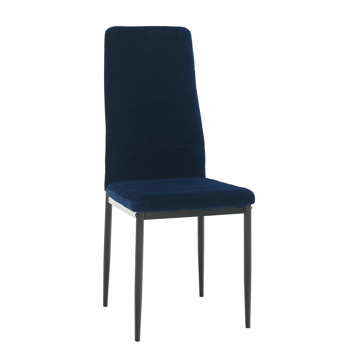 Scaun Coleta Nova, albastru/negru, tesatura de catifea, 41x49x96 cm