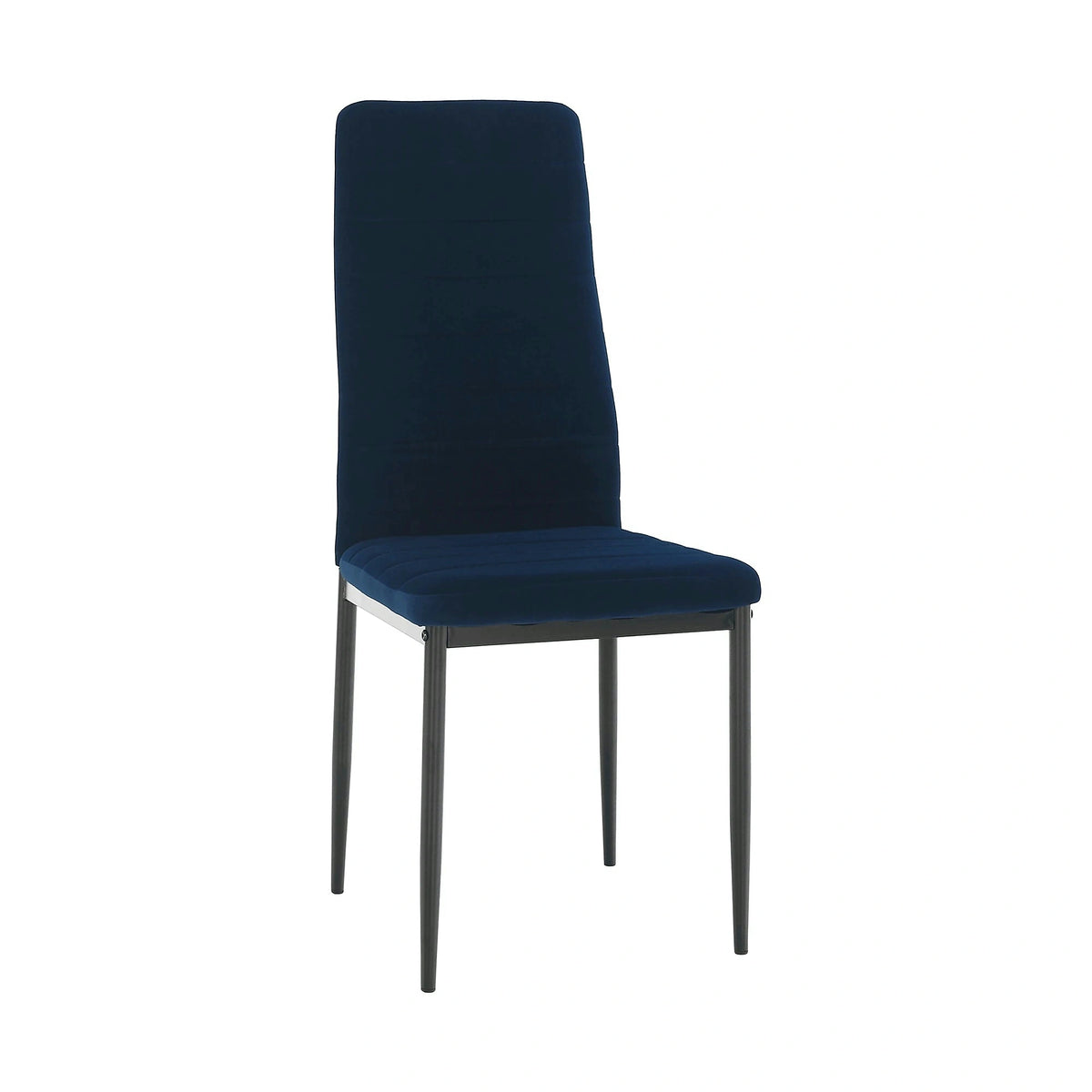 Scaun Coleta Nova, albastru/negru, tesatura de catifea, 41x49x96 cm
