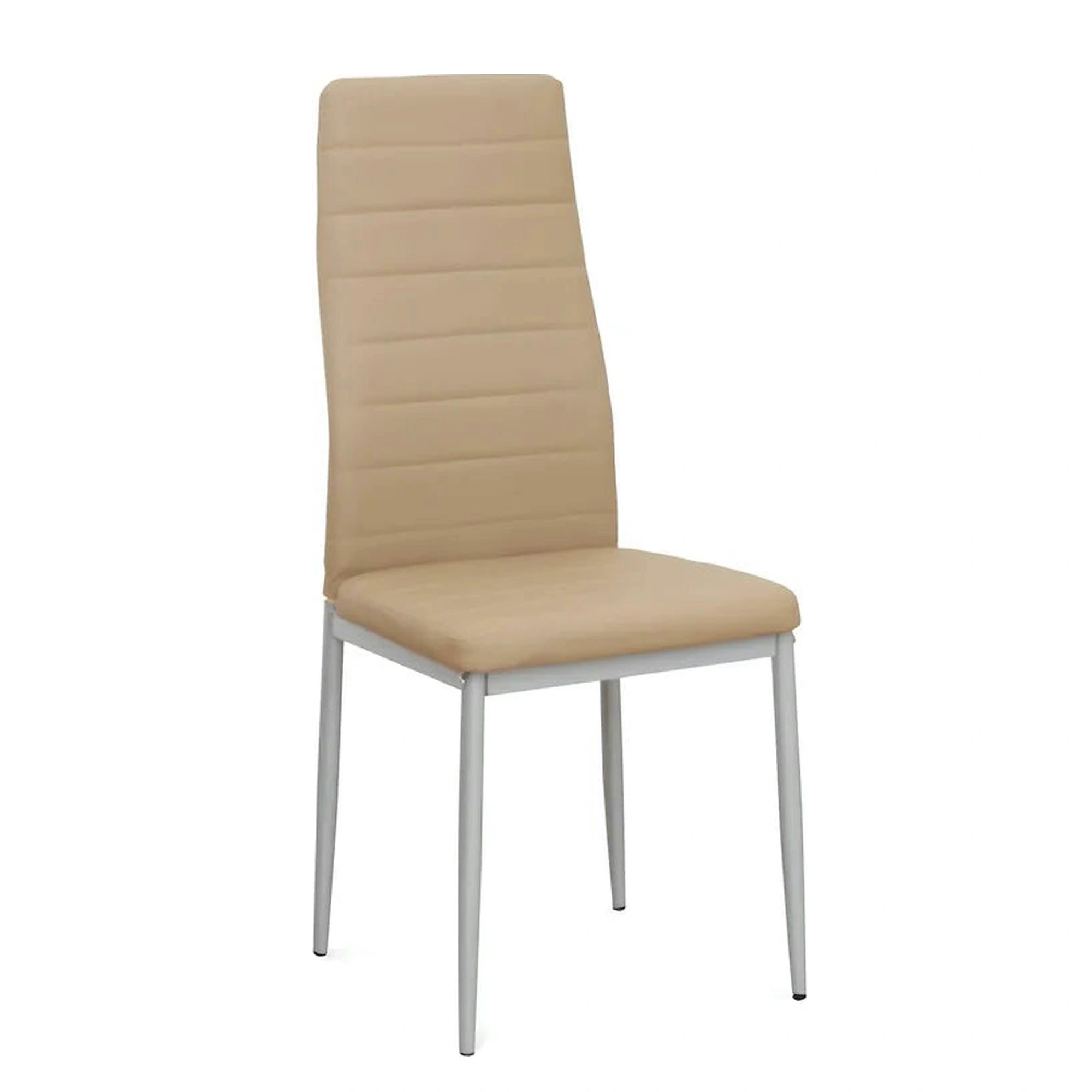 Scaun COLETA NOVA, bej/gri, piele ecologica/metal, 41x49x96 cm