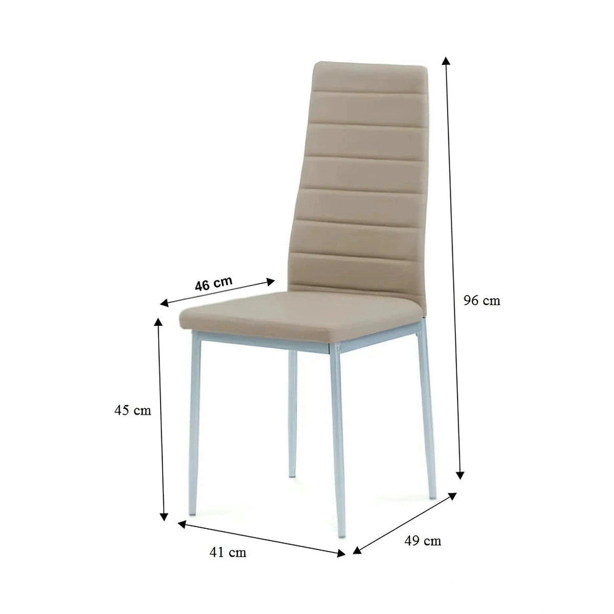 Scaun COLETA NOVA, bej/gri, piele ecologica/metal, 41x49x96 cm