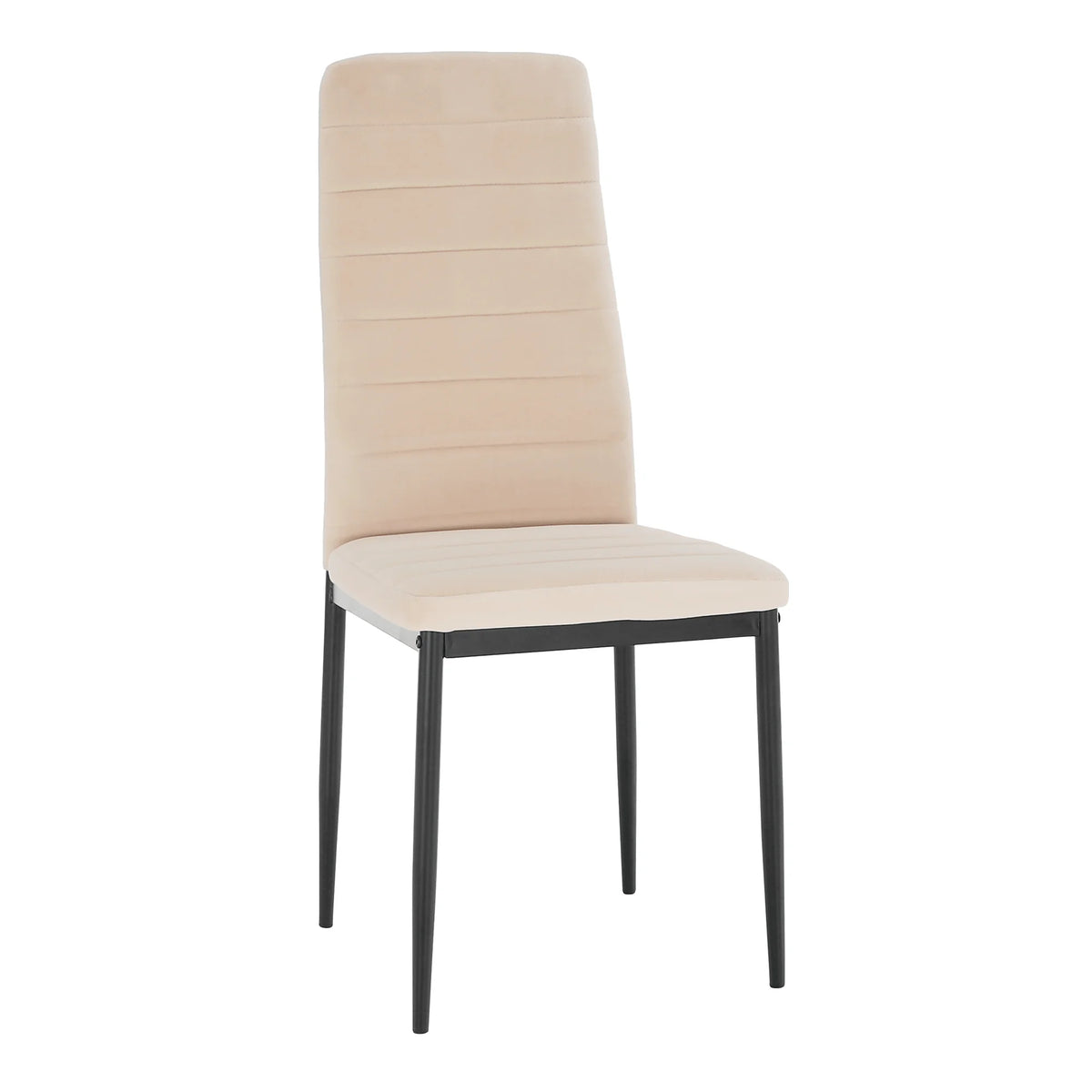 Scaun COLETA NOVA, bej/negru, stofa catifelata/metal, 41x49x96 cm