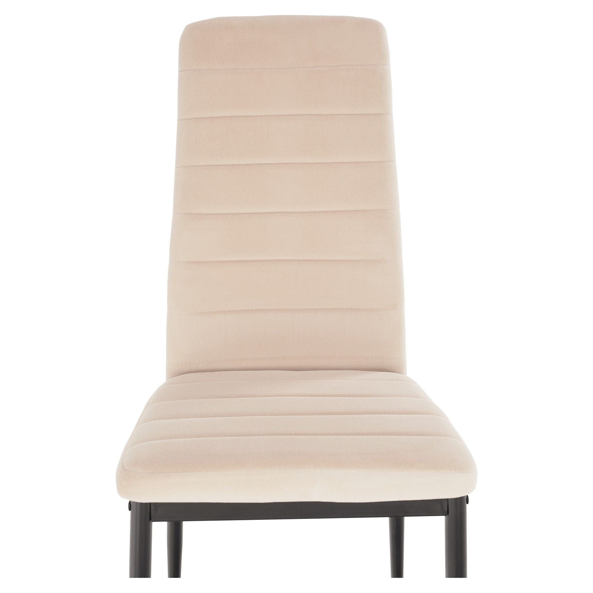 Scaun COLETA NOVA, bej/negru, stofa catifelata/metal, 41x49x96 cm