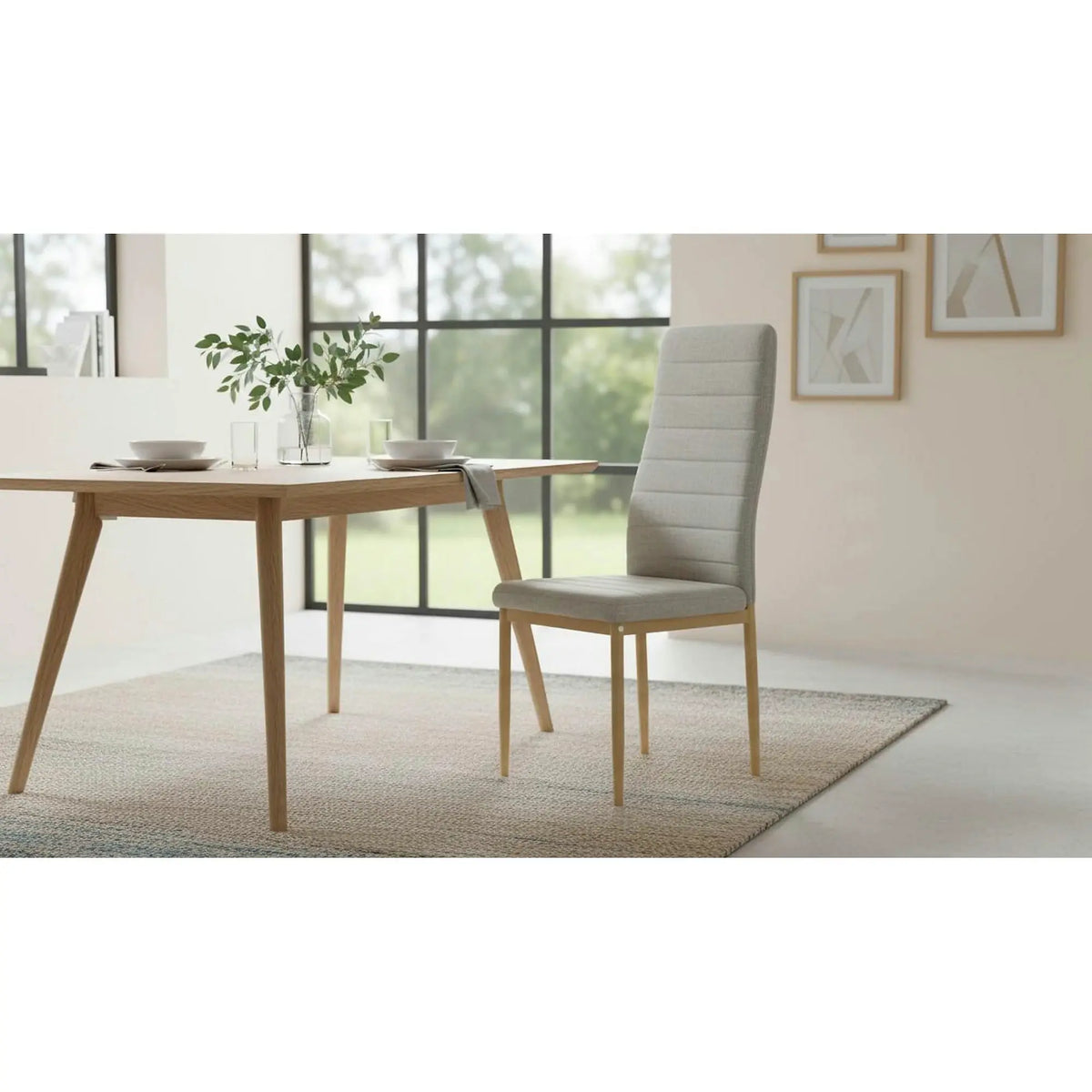Scaun COLETA NOVA, bej, stofa clasica/metal, 41x49x96 cm