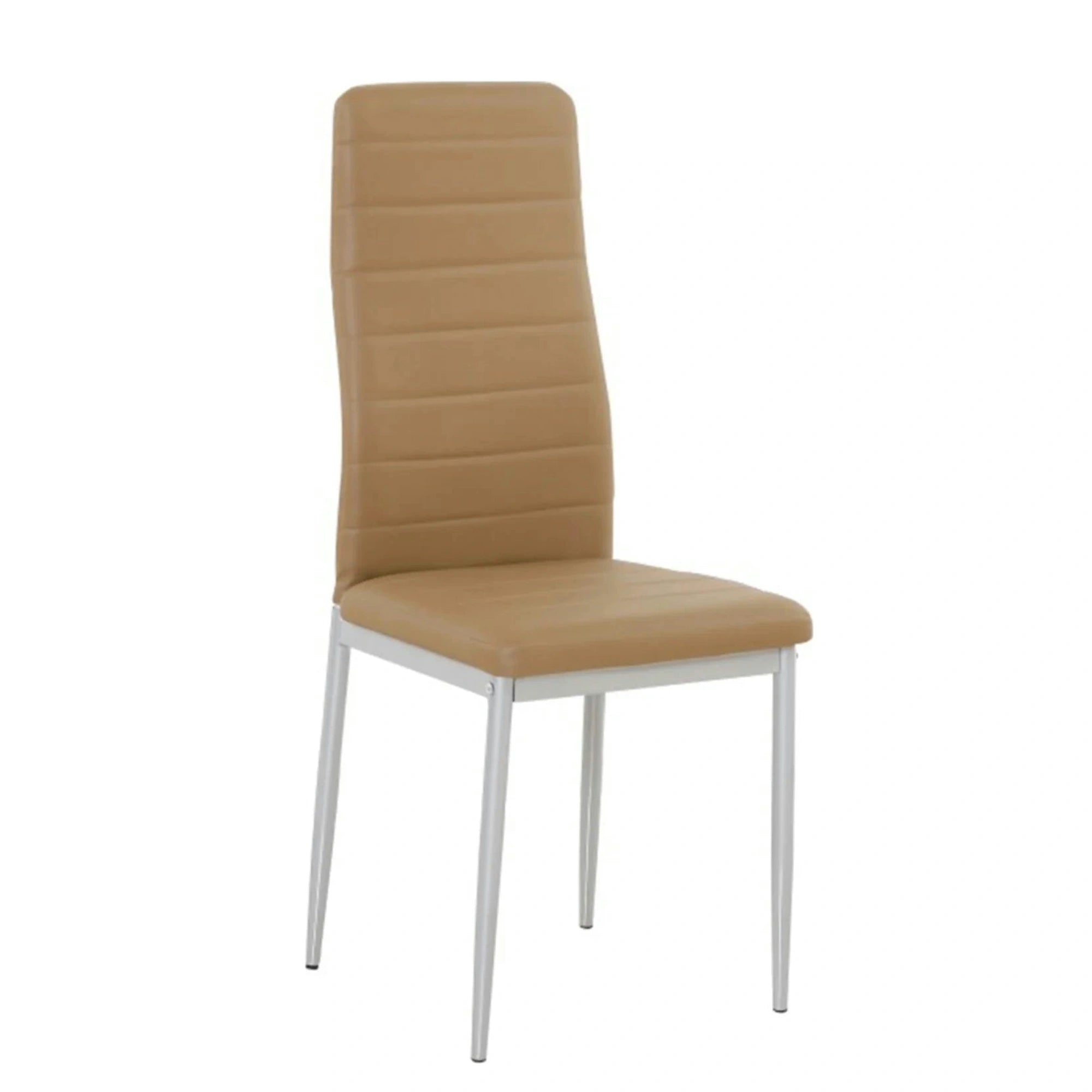 Scaun COLETA NOVA, caramel/gri, piele ecologica/metal, 41x49x96 cm