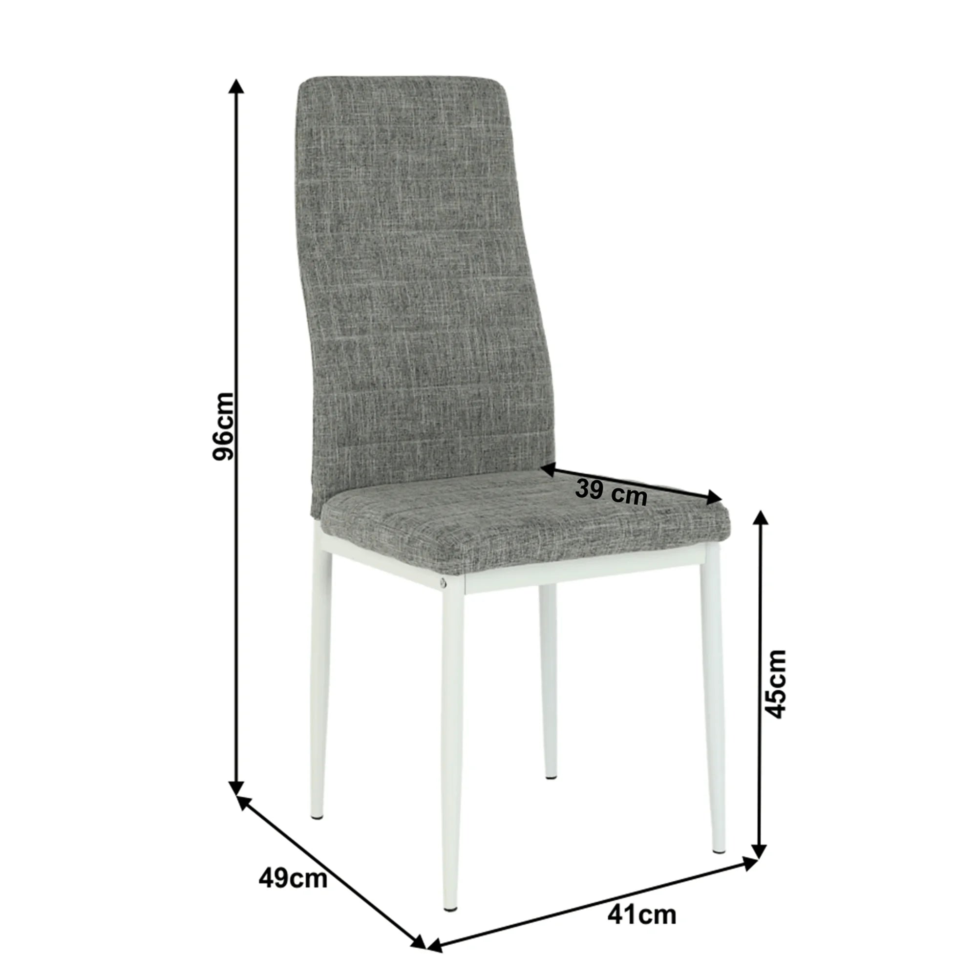 Scaun COLETA NOVA, gri/alb, textil/metal, 41x49x96 cm