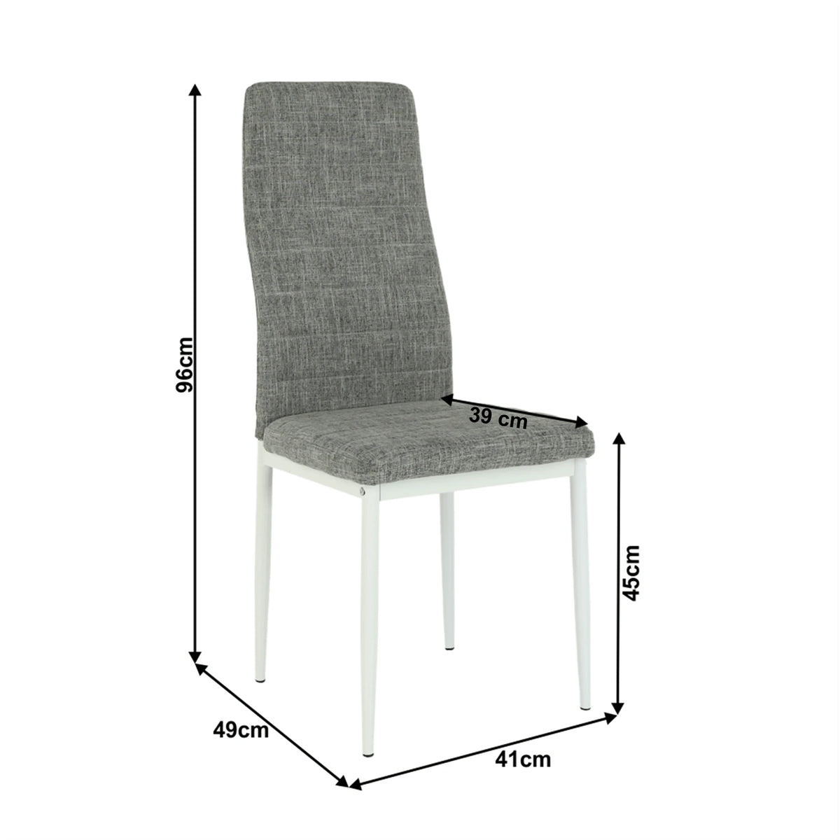 Scaun COLETA NOVA, gri/alb, textil/metal, 41x49x96 cm