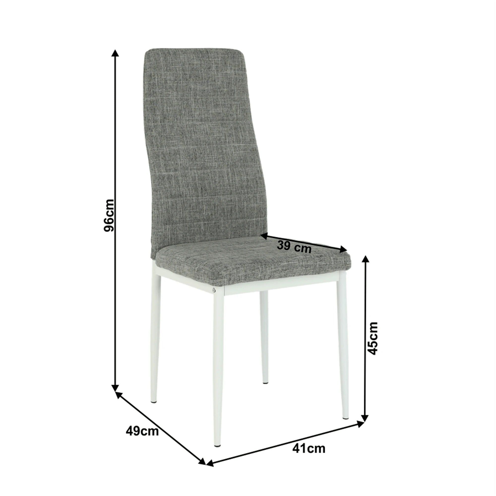 Scaun COLETA NOVA, gri/alb, textil/metal, 41x49x96 cm