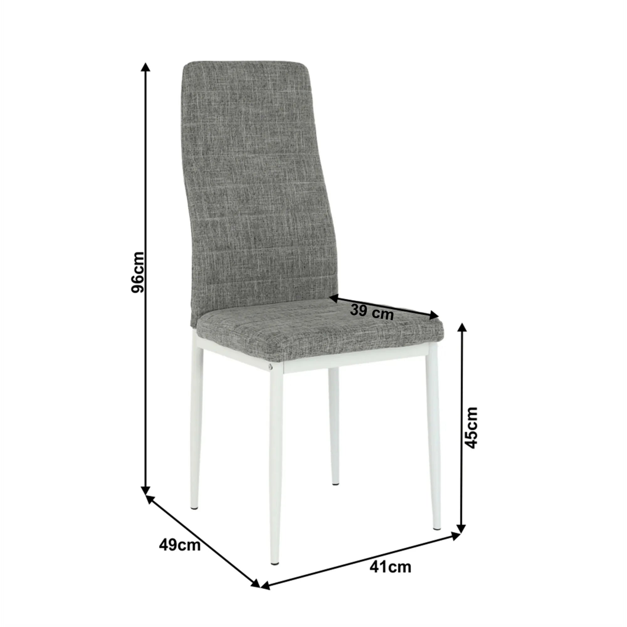 Scaun COLETA NOVA, gri/alb, textil/metal, 41x49x96 cm