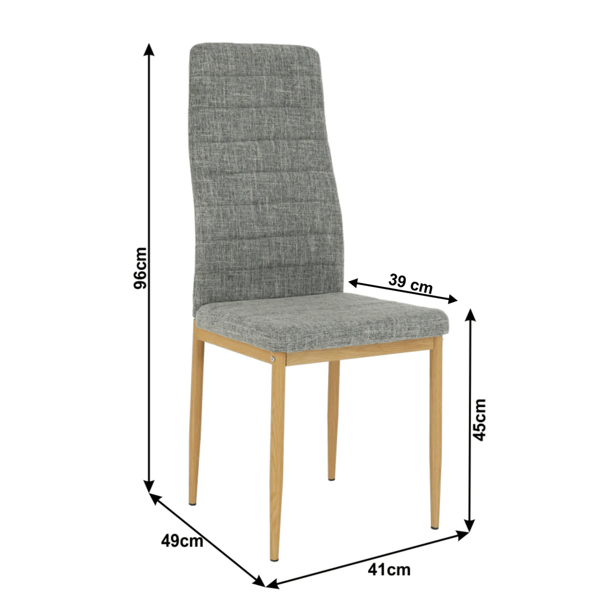 Scaun COLETA NOVA, gri deschis/fag, textil/metal, 41x49x96 cm