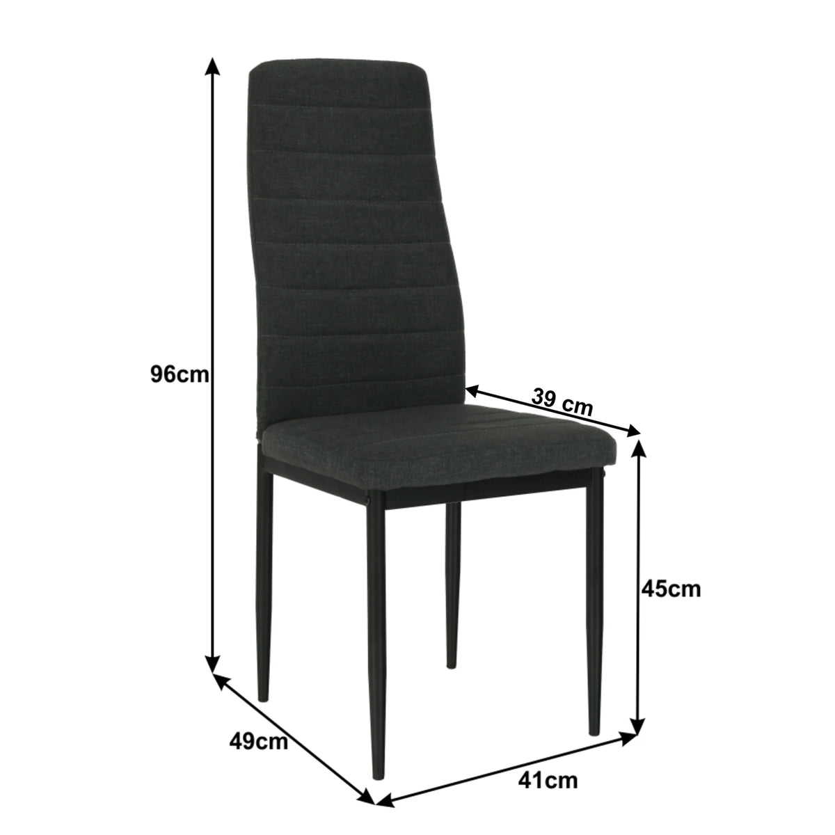 Scaun COLETA NOVA, gri inchis/negru, textil/metal, 41x49x96 cm