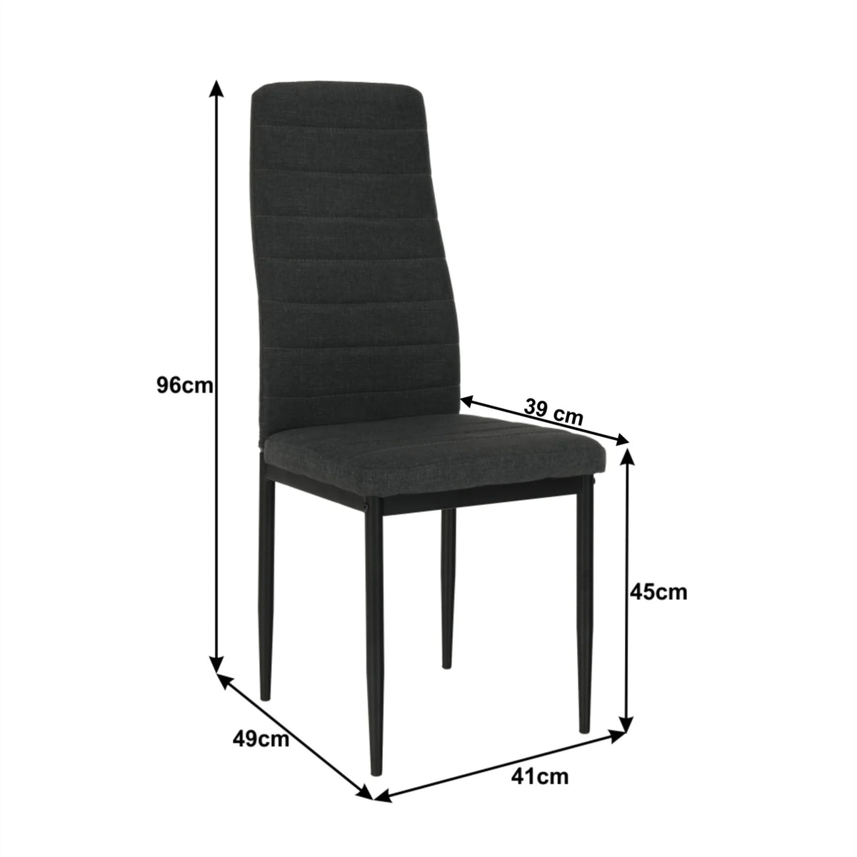 Scaun COLETA NOVA, gri inchis/negru, textil/metal, 41x49x96 cm