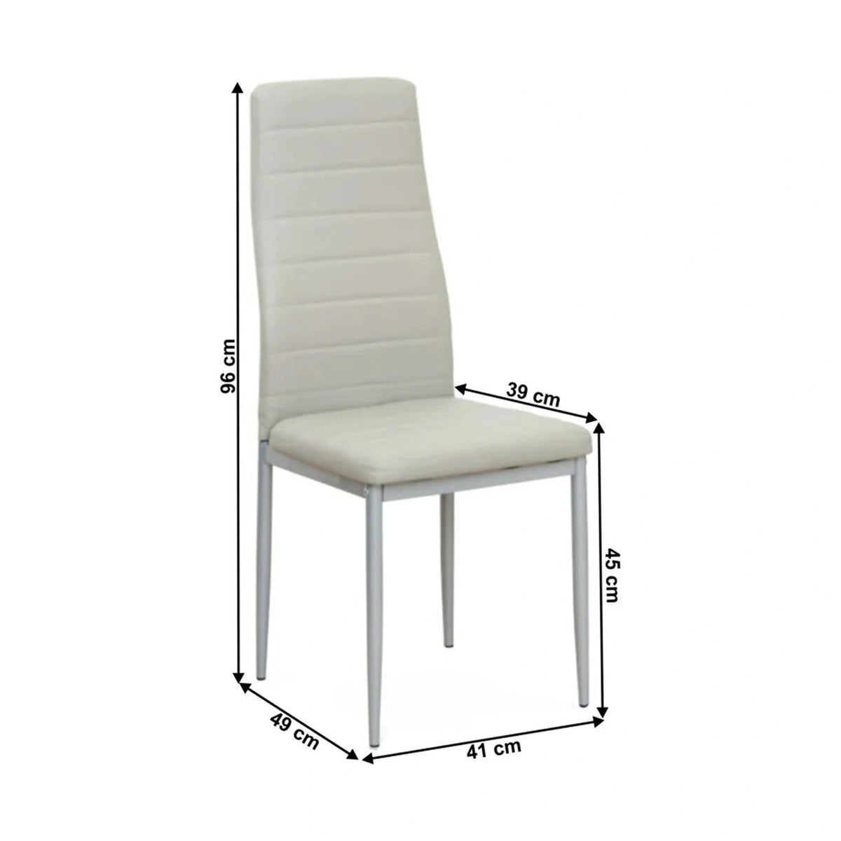 Scaun COLETA NOVA, gri, piele ecologica/metal, 41x49x96 cm