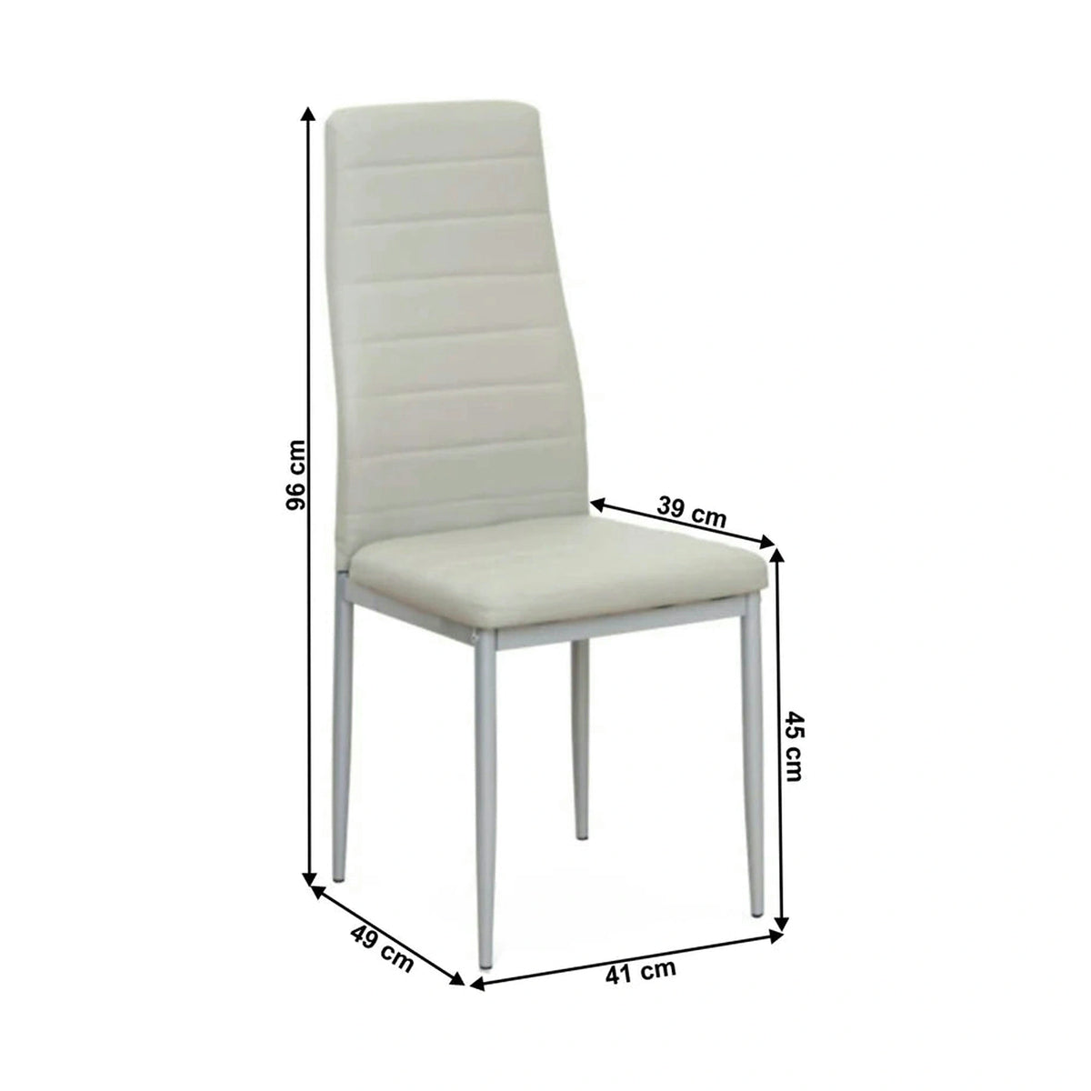 Scaun COLETA NOVA, gri, piele ecologica/metal, 41x49x96 cm