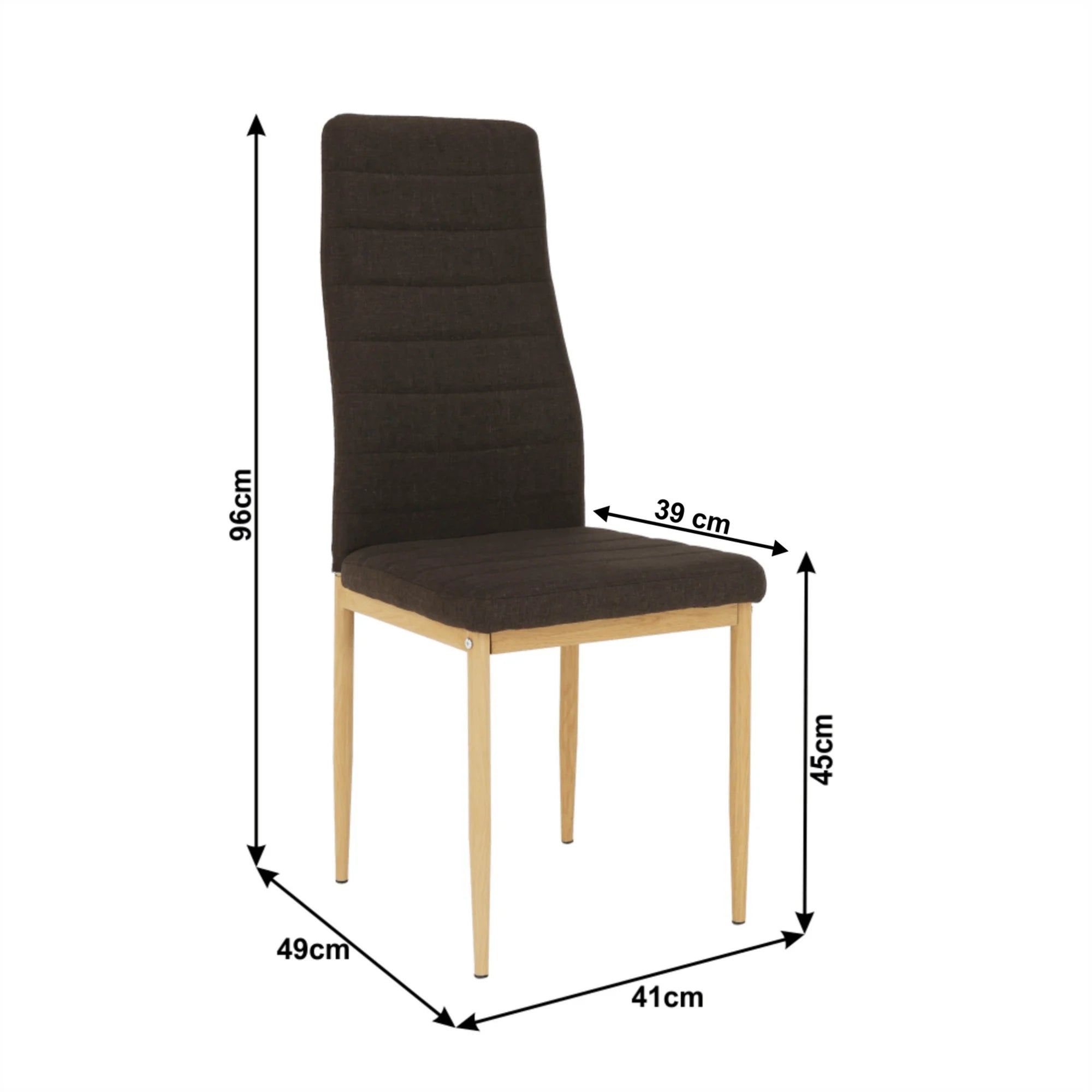 Scaun COLETA NOVA, maro inchis/fag, textil/metal, 41x49x96 cm