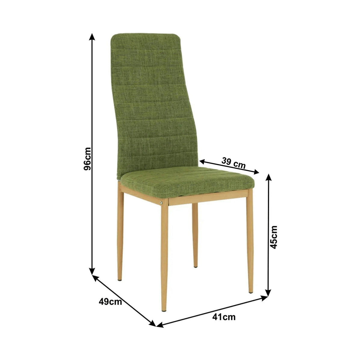 Scaun COLETA NOVA, verde/fag, stofa clasica/metal, 41x49x96 cm