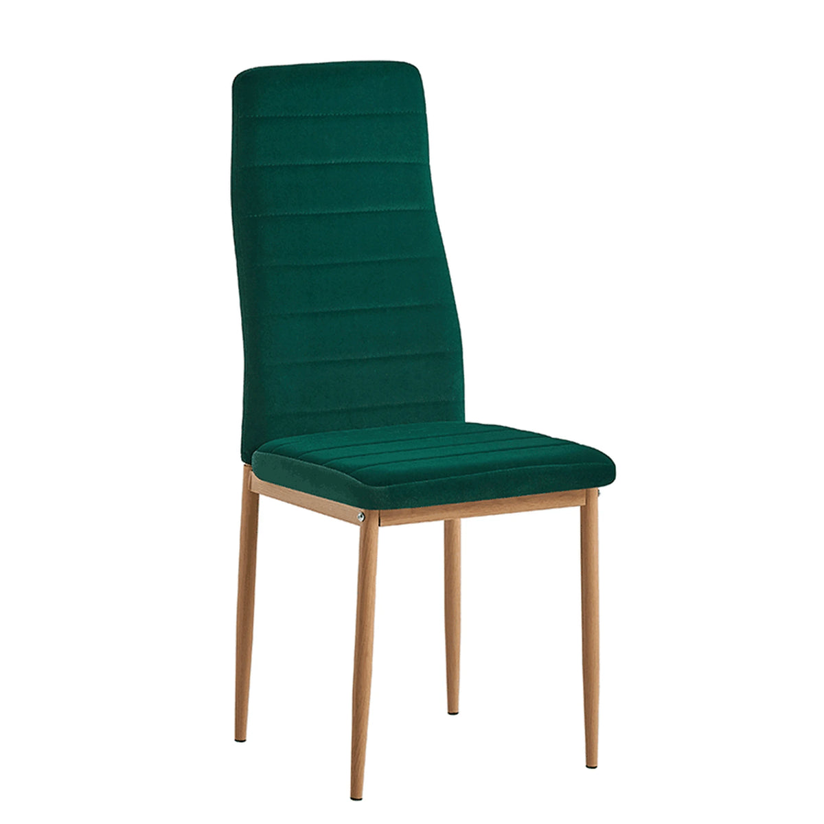 Scaun COLETA NOVA, verde smarald/stejar, stofa catifelata/metal, 41x49x96 cm