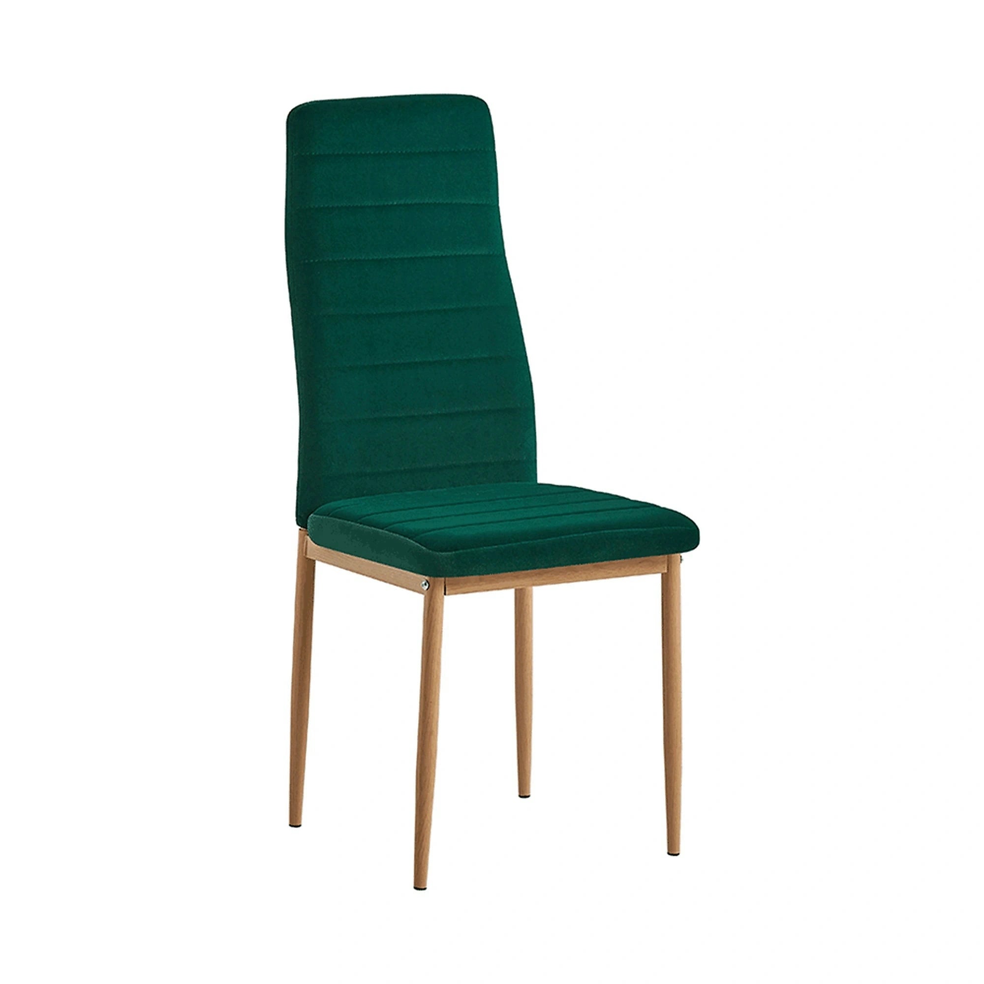 Scaun COLETA NOVA, verde smarald/stejar, stofa catifelata/metal, 41x49x96 cm