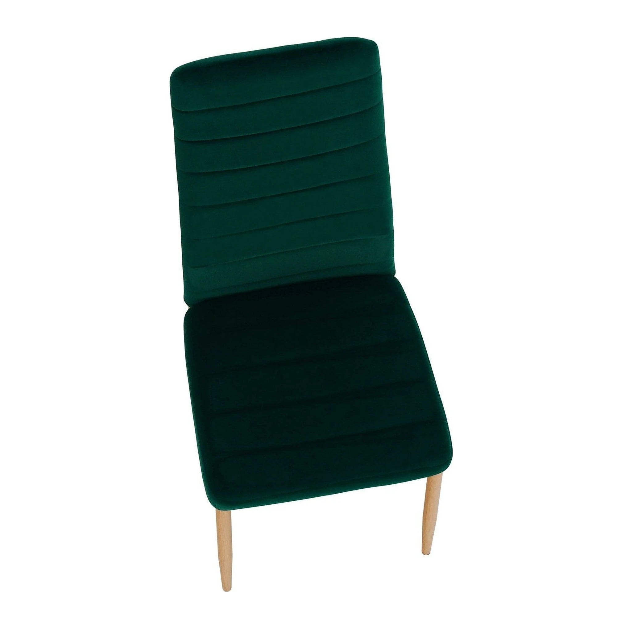 Scaun COLETA NOVA, verde smarald/stejar, stofa catifelata/metal, 41x49x96 cm